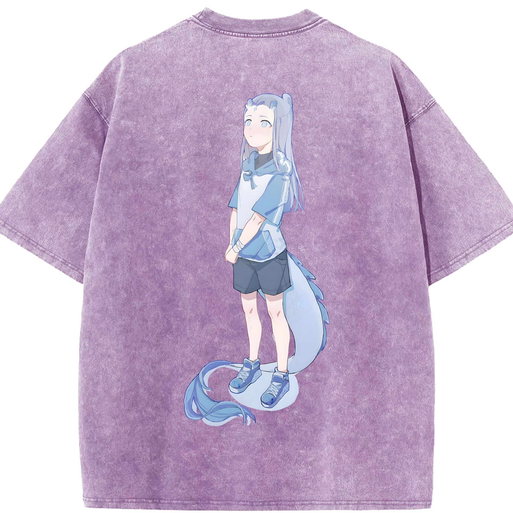 （画像用） Ne Zha 2 ナタ 魔童の大暴れ 綿100% ヴィンテージ風 半袖Tシャツ（背面プリント）