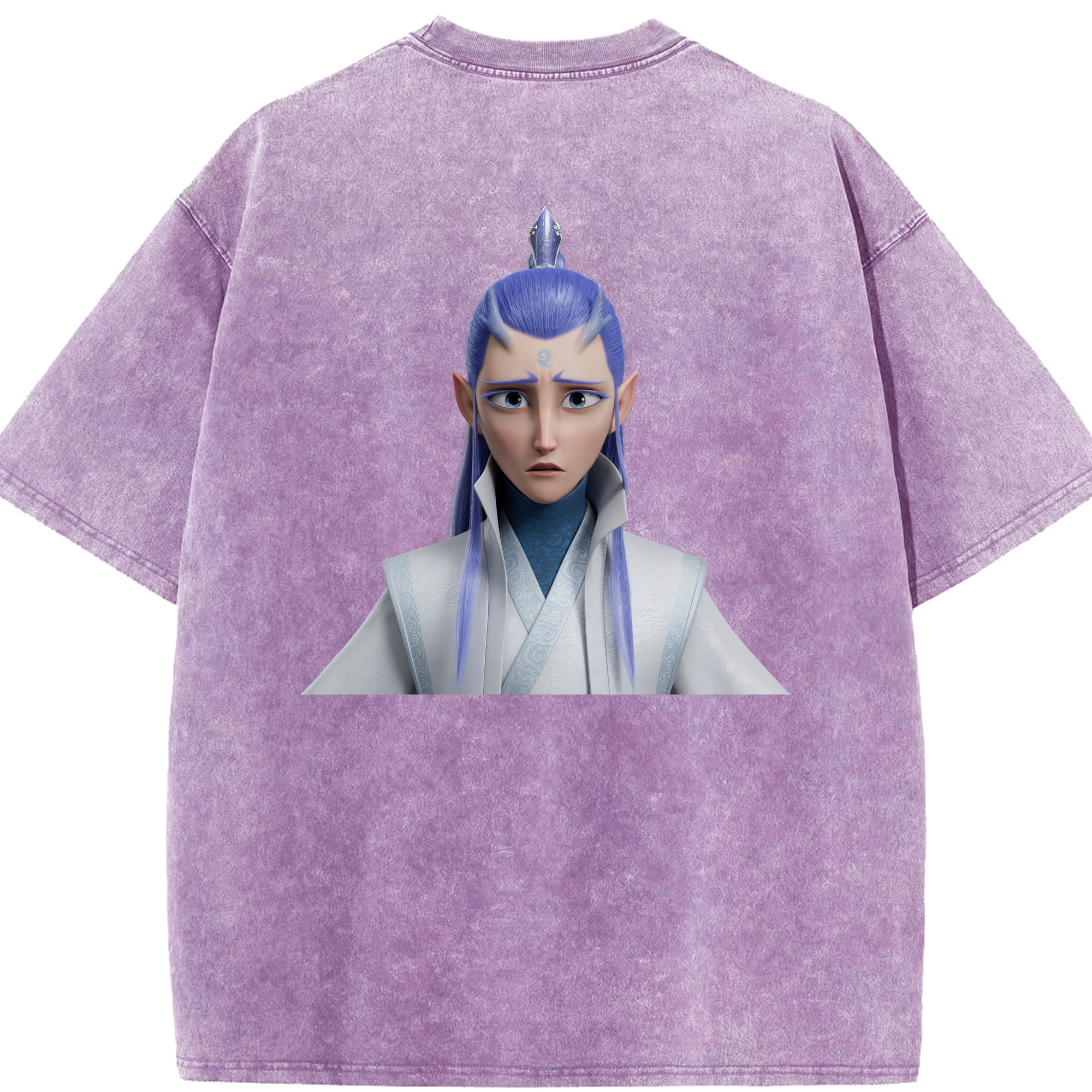 （画像用） Ne Zha 2 ナタ 魔童の大暴れ 綿100% ヴィンテージ風 半袖Tシャツ（背面プリント）