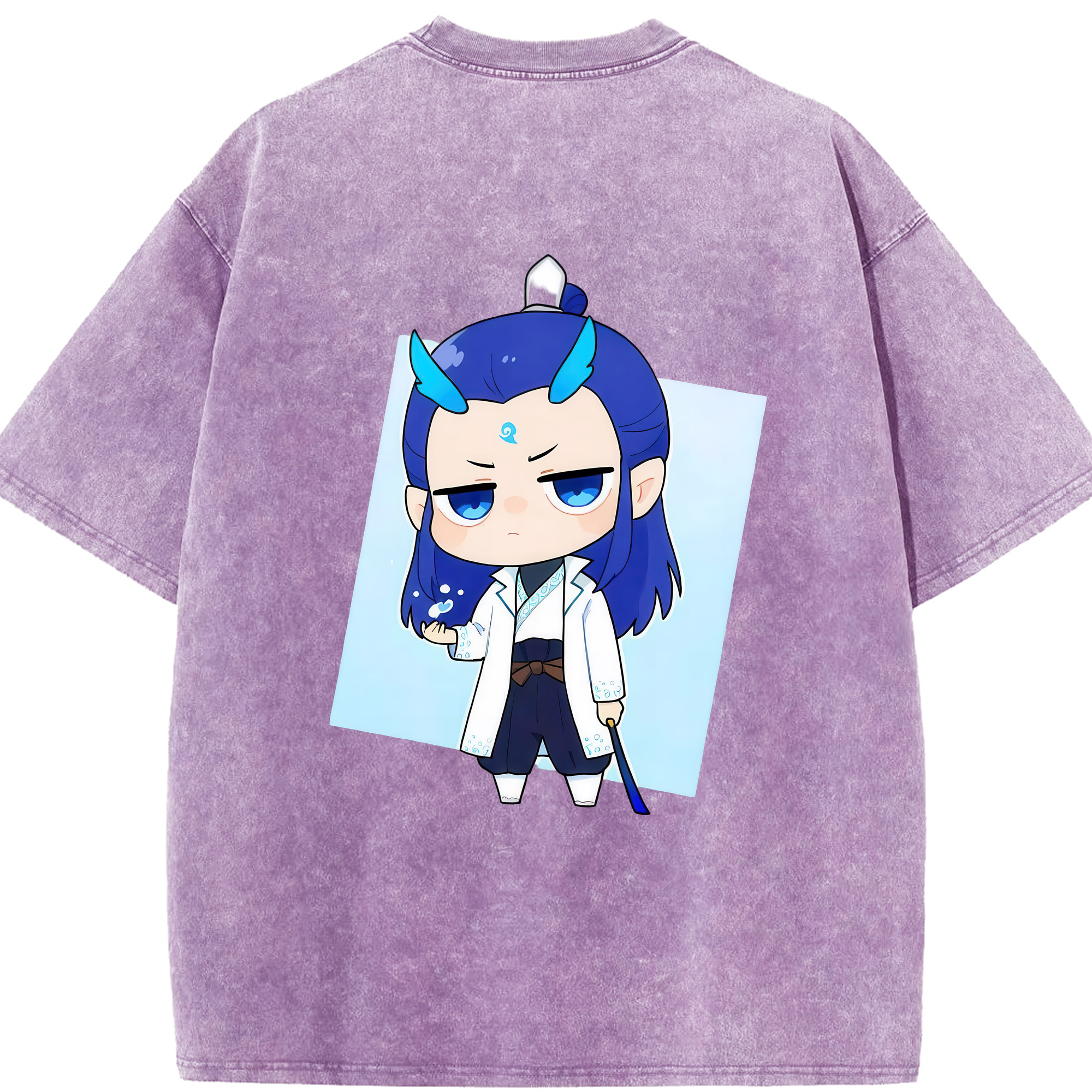 （画像用） Ne Zha 2 ナタ 魔童の大暴れ 綿100% ヴィンテージ風 半袖Tシャツ（背面プリント）