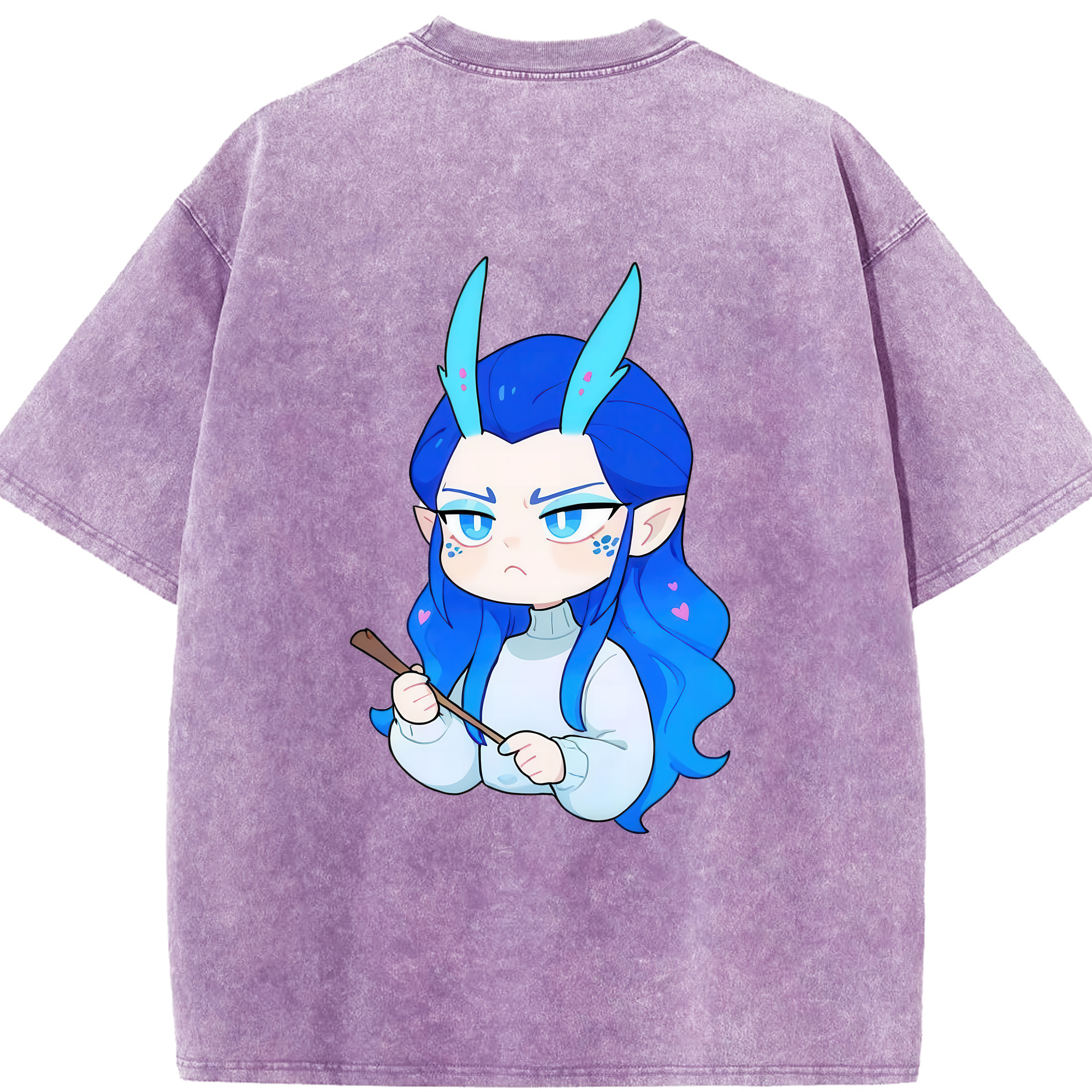 （画像用） Ne Zha 2 ナタ 魔童の大暴れ 綿100% ヴィンテージ風 半袖Tシャツ（背面プリント）