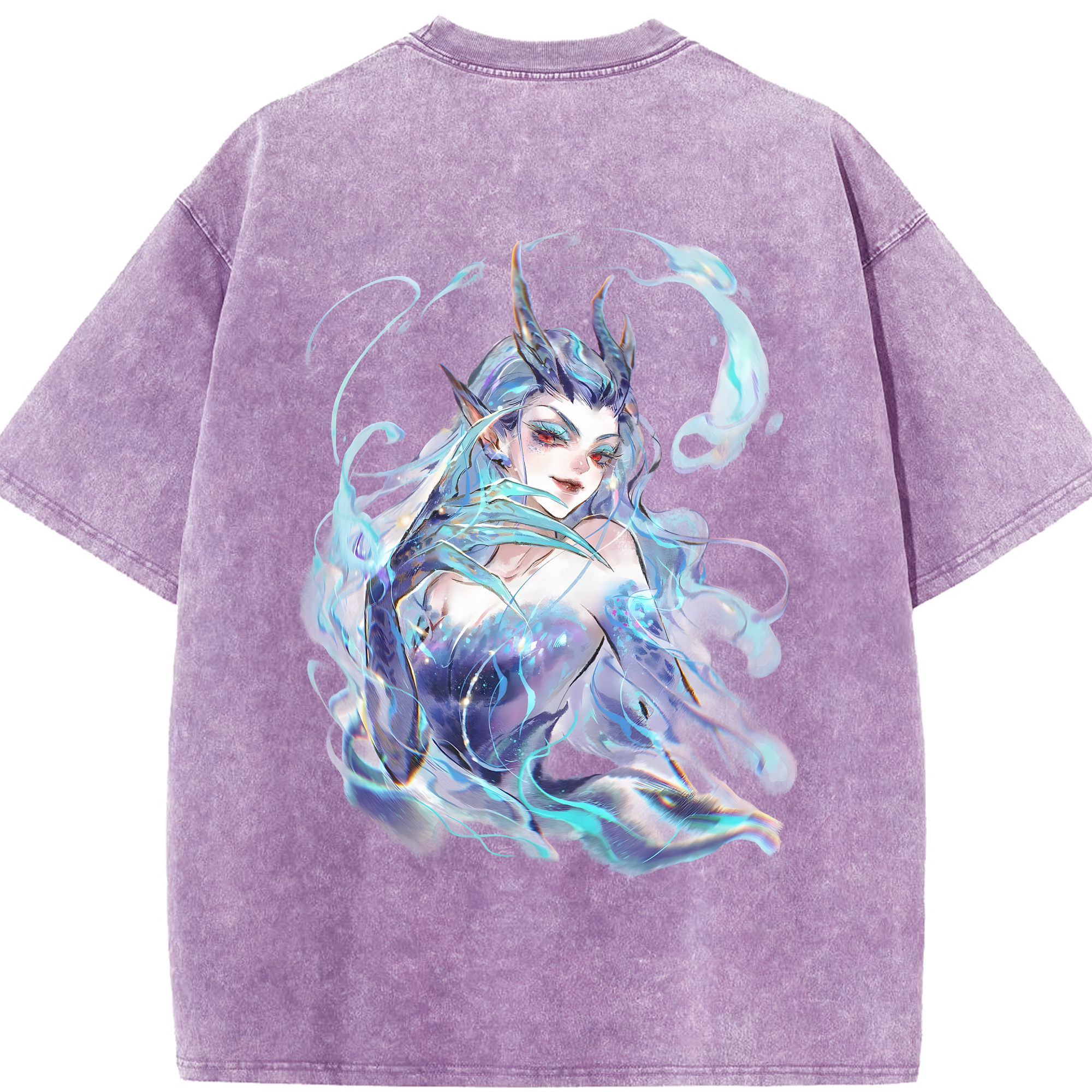 （画像用） Ne Zha 2 ナタ 魔童の大暴れ 綿100% ヴィンテージ風 半袖Tシャツ（背面プリント）
