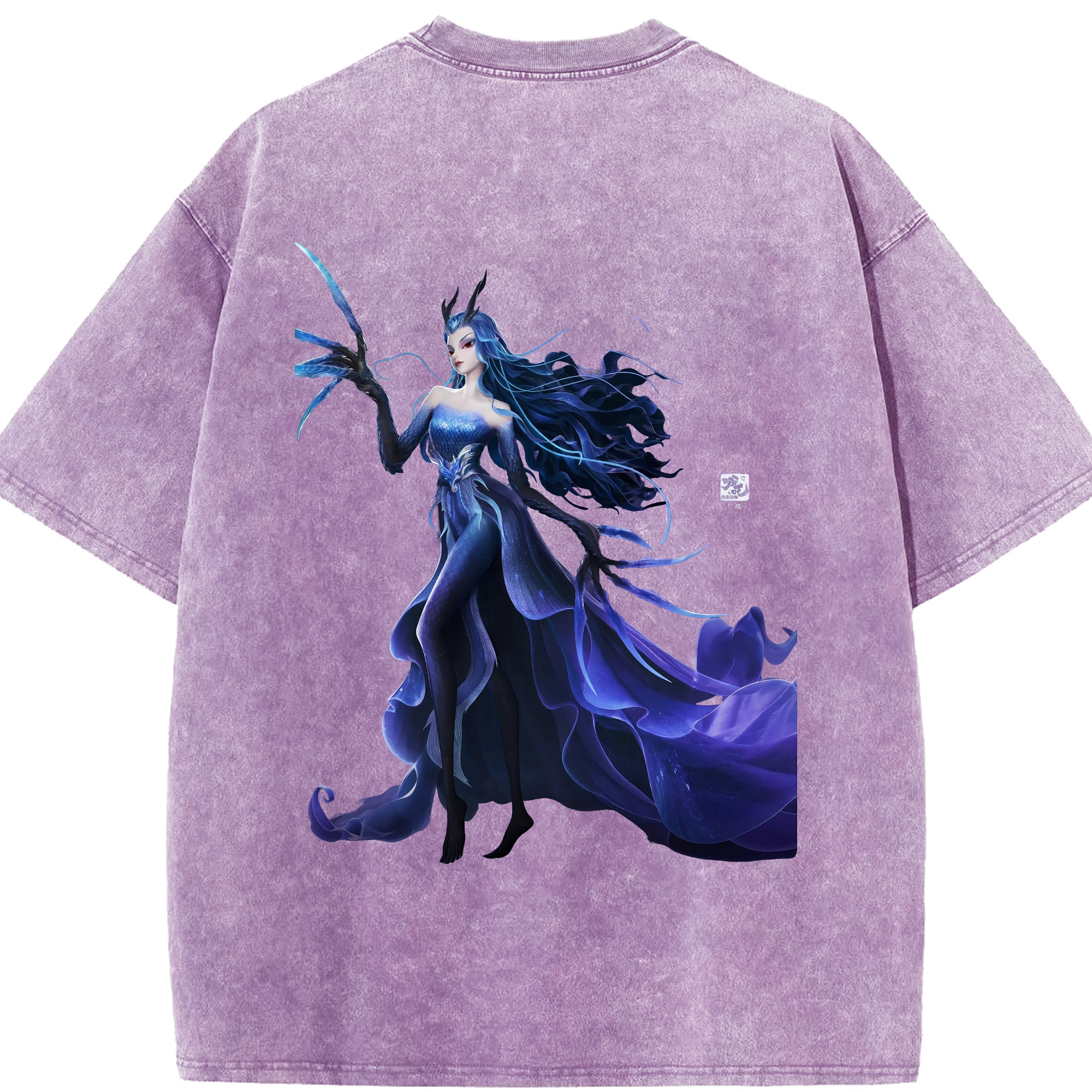 （画像用） Ne Zha 2 ナタ 魔童の大暴れ 綿100% ヴィンテージ風 半袖Tシャツ（背面プリント）