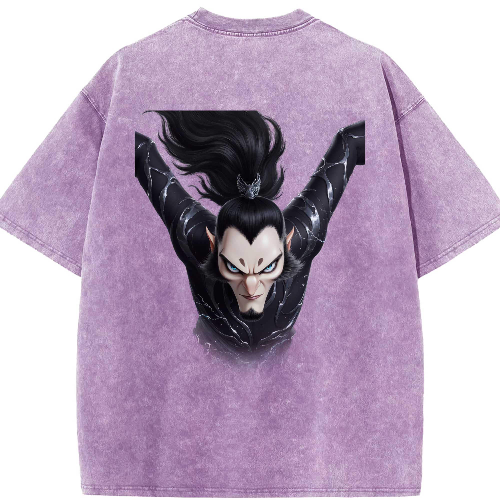 （画像用） Ne Zha 2 ナタ 魔童の大暴れ 綿100% ヴィンテージ風 半袖Tシャツ（背面プリント）