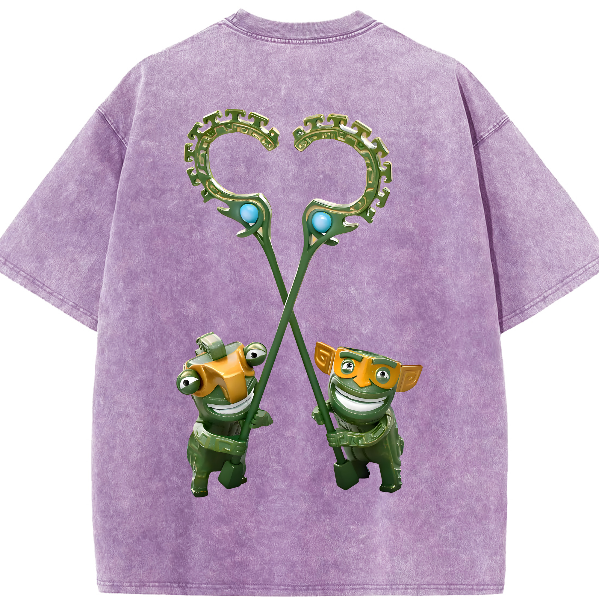 （画像用） Ne Zha 2 ナタ 魔童の大暴れ 綿100% ヴィンテージ風 半袖Tシャツ（背面プリント）