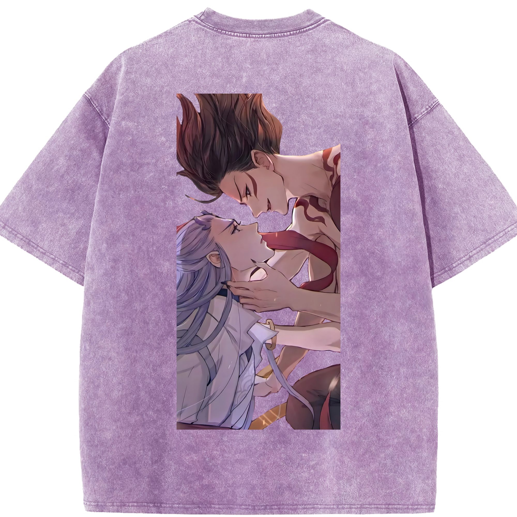 （画像用） Ne Zha 2 ナタ 魔童の大暴れ 綿100% ヴィンテージ風 半袖Tシャツ（背面プリント）