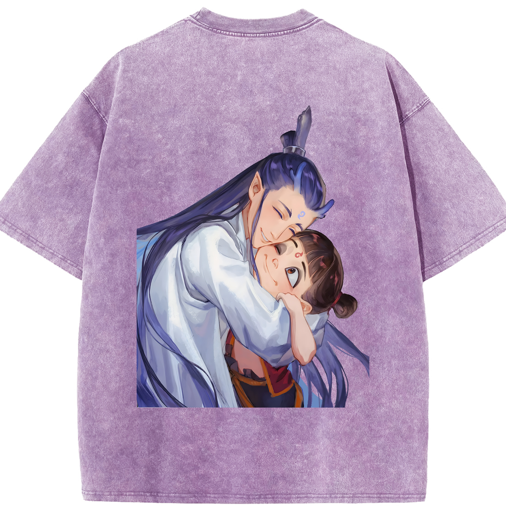（画像用） Ne Zha 2 ナタ 魔童の大暴れ 綿100% ヴィンテージ風 半袖Tシャツ（背面プリント）
