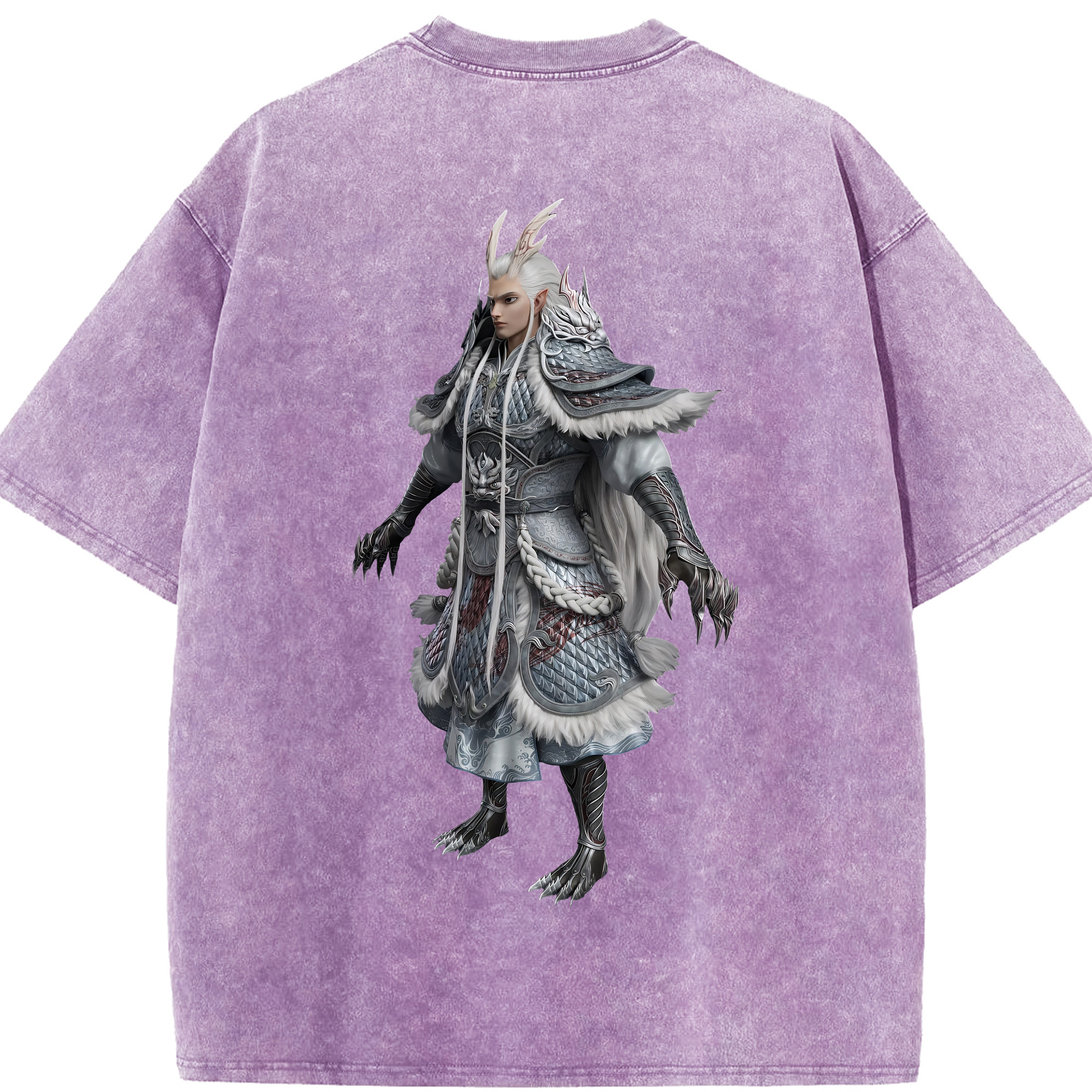 （画像用） Ne Zha 2 ナタ 魔童の大暴れ 綿100% ヴィンテージ風 半袖Tシャツ（背面プリント）