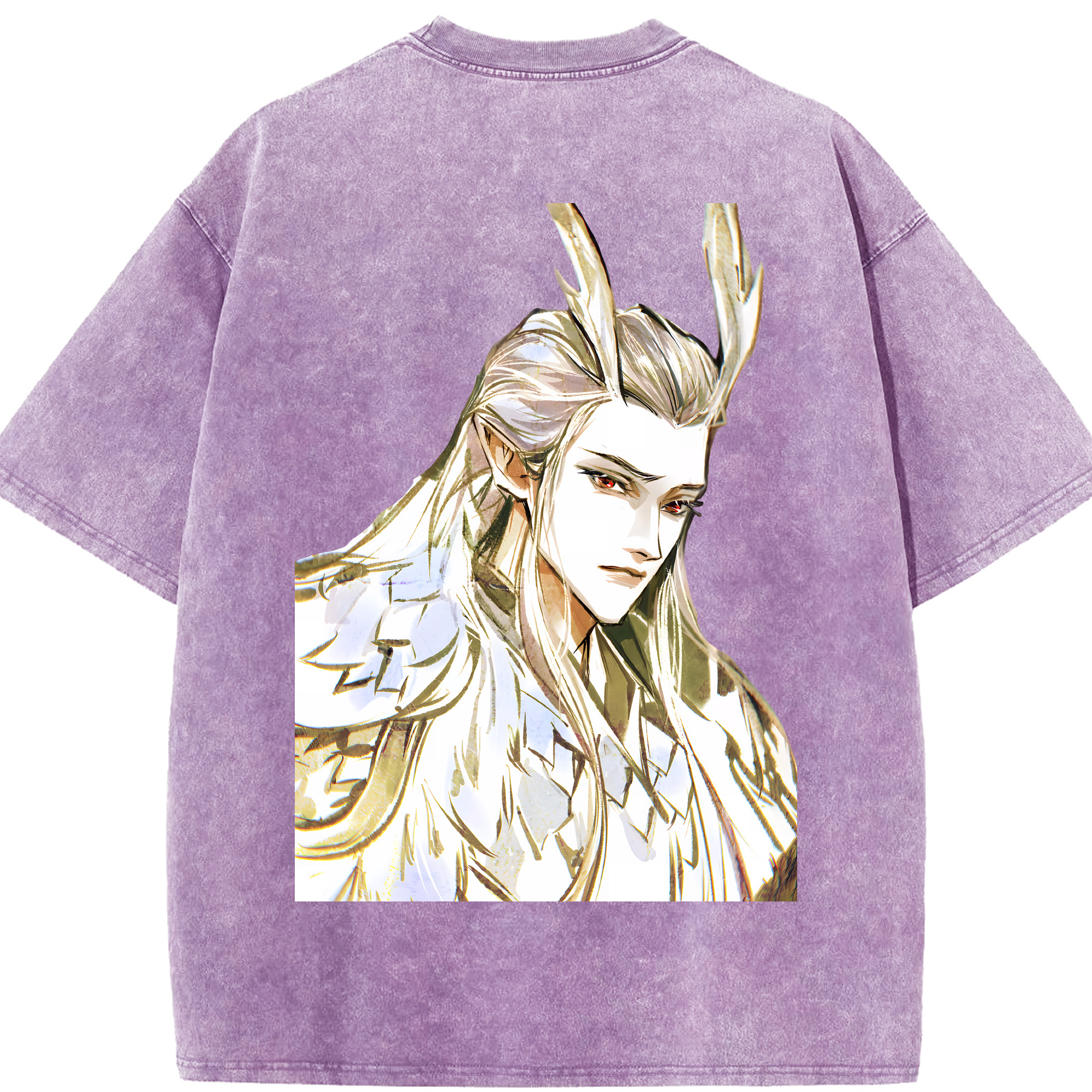 （画像用） Ne Zha 2 ナタ 魔童の大暴れ 綿100% ヴィンテージ風 半袖Tシャツ（背面プリント）