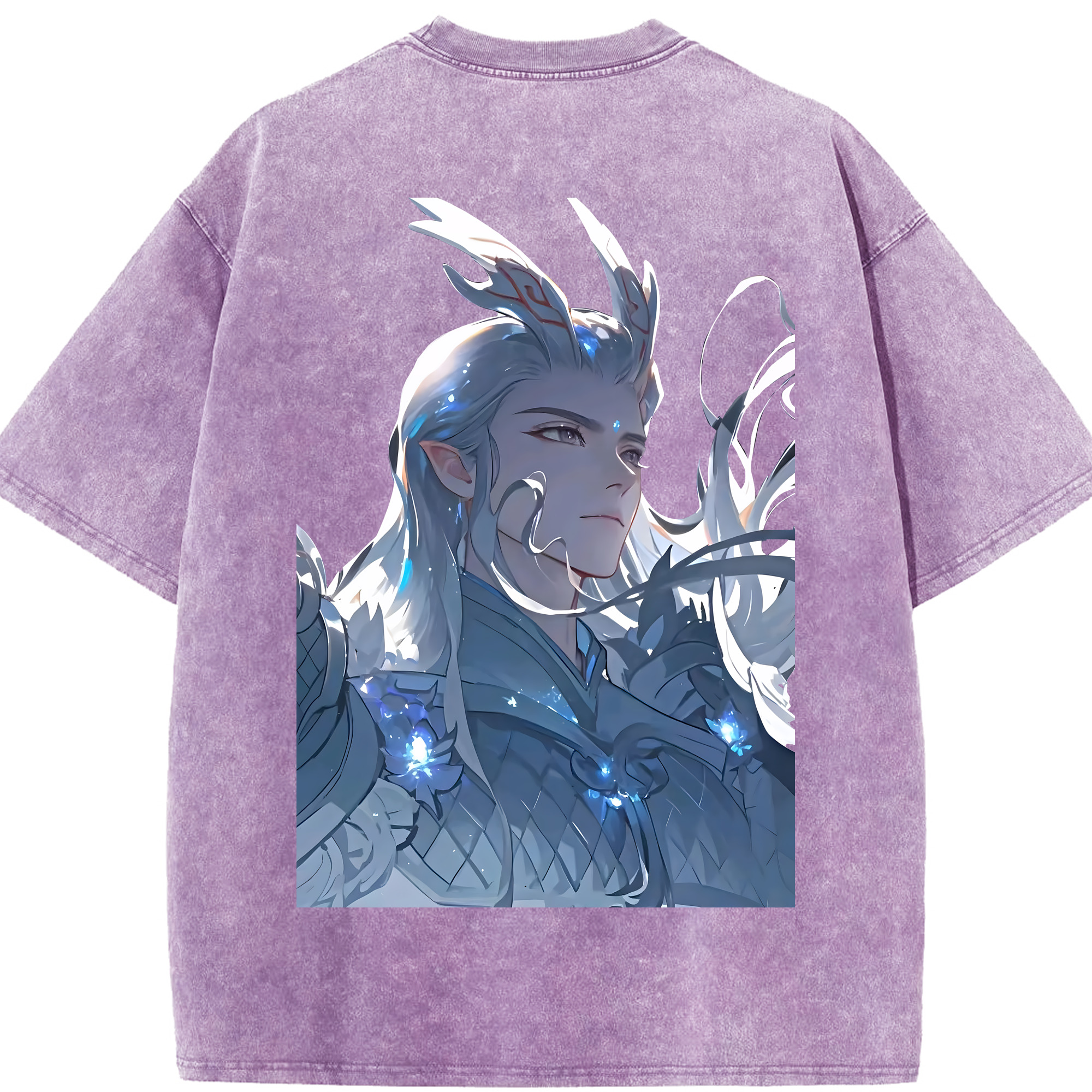 （画像用） Ne Zha 2 ナタ 魔童の大暴れ 綿100% ヴィンテージ風 半袖Tシャツ（背面プリント）