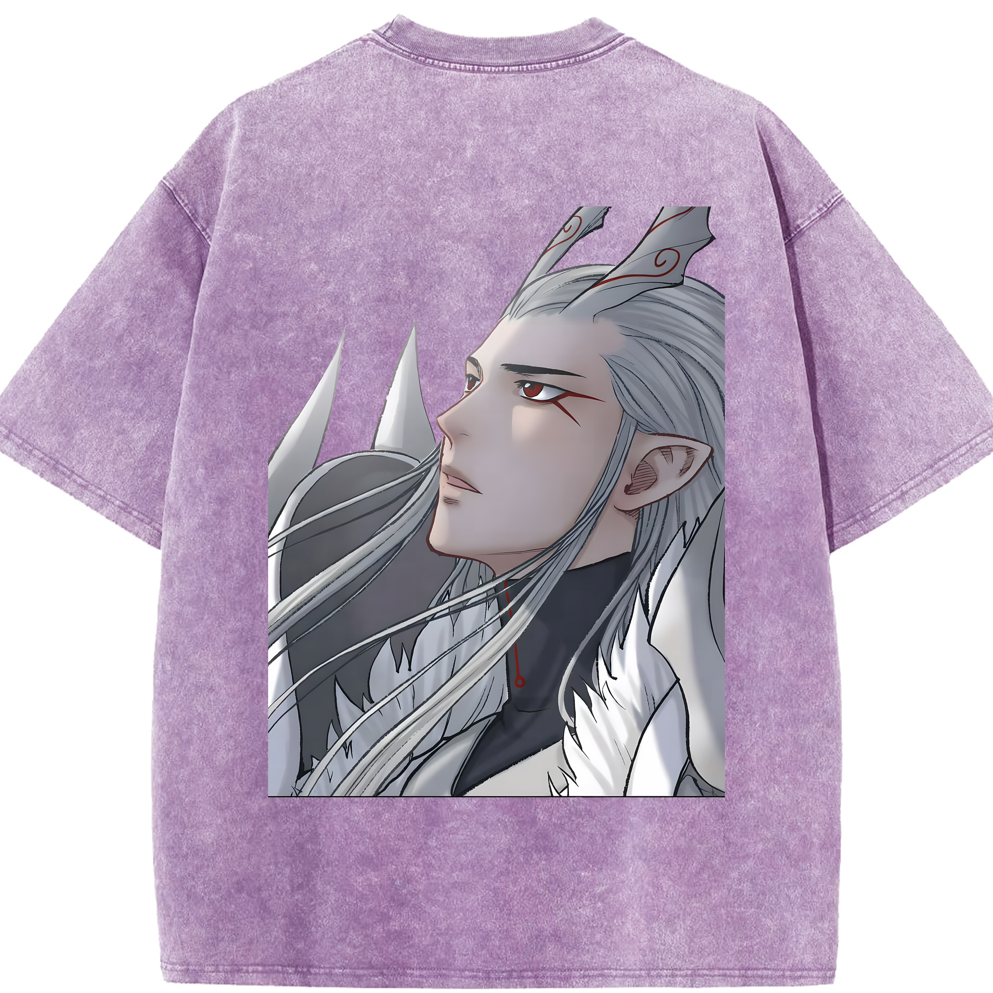 （画像用） Ne Zha 2 ナタ 魔童の大暴れ 綿100% ヴィンテージ風 半袖Tシャツ（背面プリント）