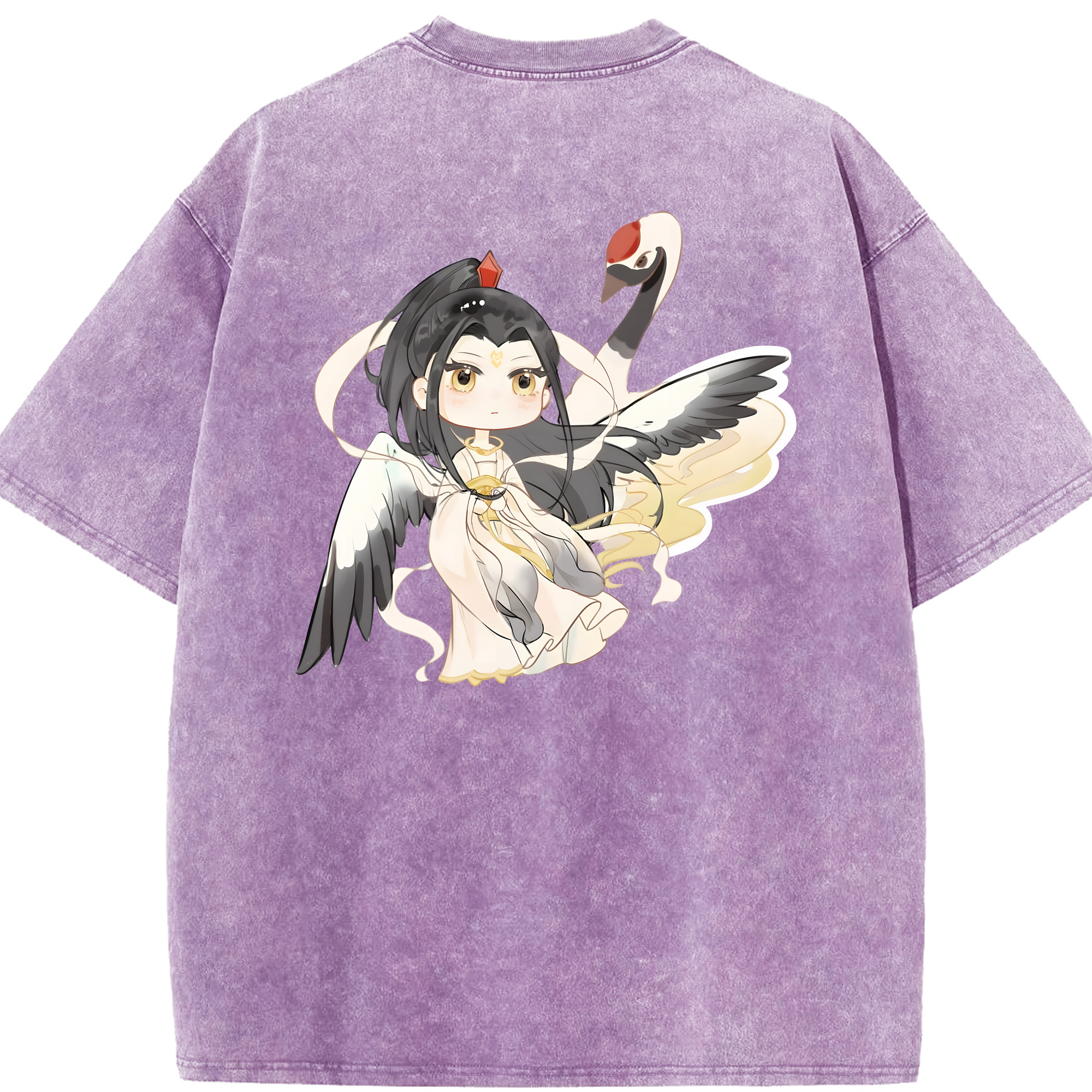 （画像用） Ne Zha 2 ナタ 魔童の大暴れ 綿100% ヴィンテージ風 半袖Tシャツ（背面プリント）