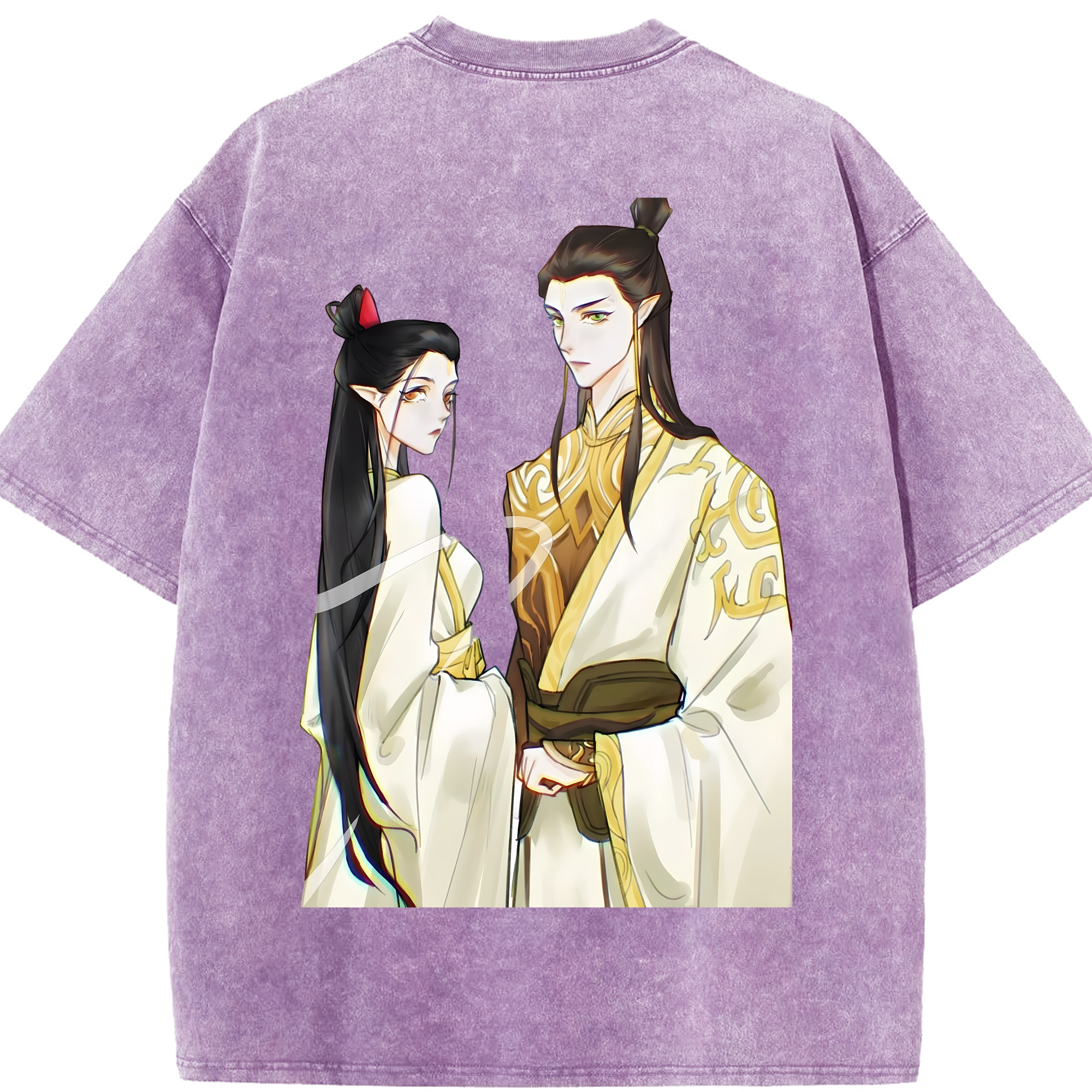 （画像用） Ne Zha 2 ナタ 魔童の大暴れ 綿100% ヴィンテージ風 半袖Tシャツ（背面プリント）