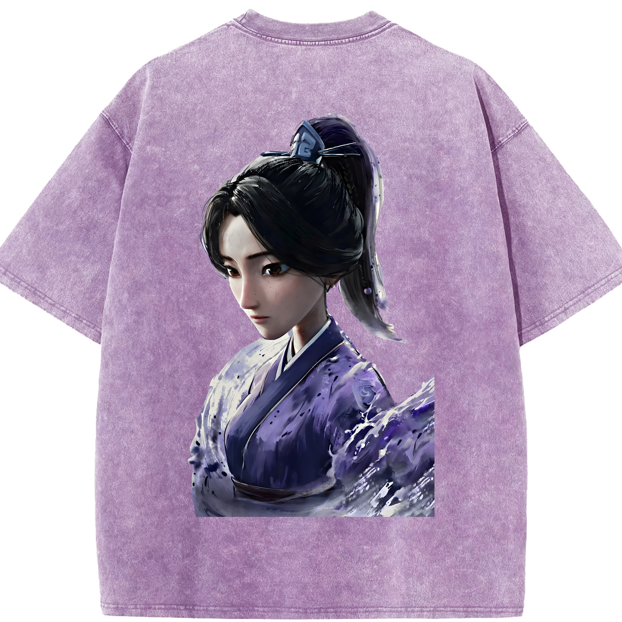 （画像用） Ne Zha 2 ナタ 魔童の大暴れ 綿100% ヴィンテージ風 半袖Tシャツ（背面プリント）