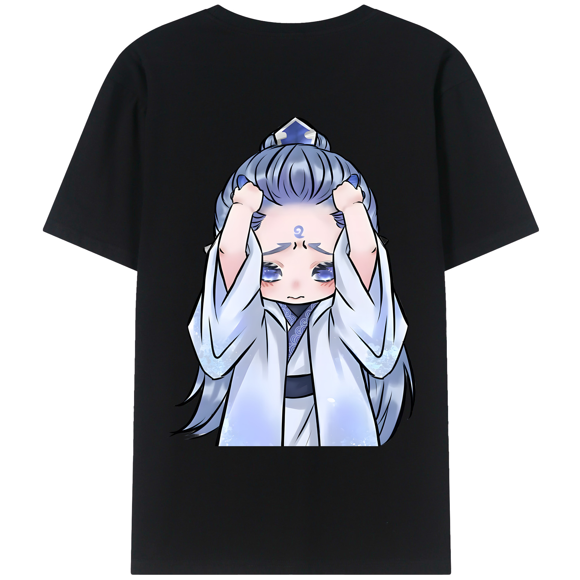 （画像用） Ne Zha 2 ナタ 魔童の大暴れ 綿100％ メンズ半袖Tシャツ（バックプリント） 通気性