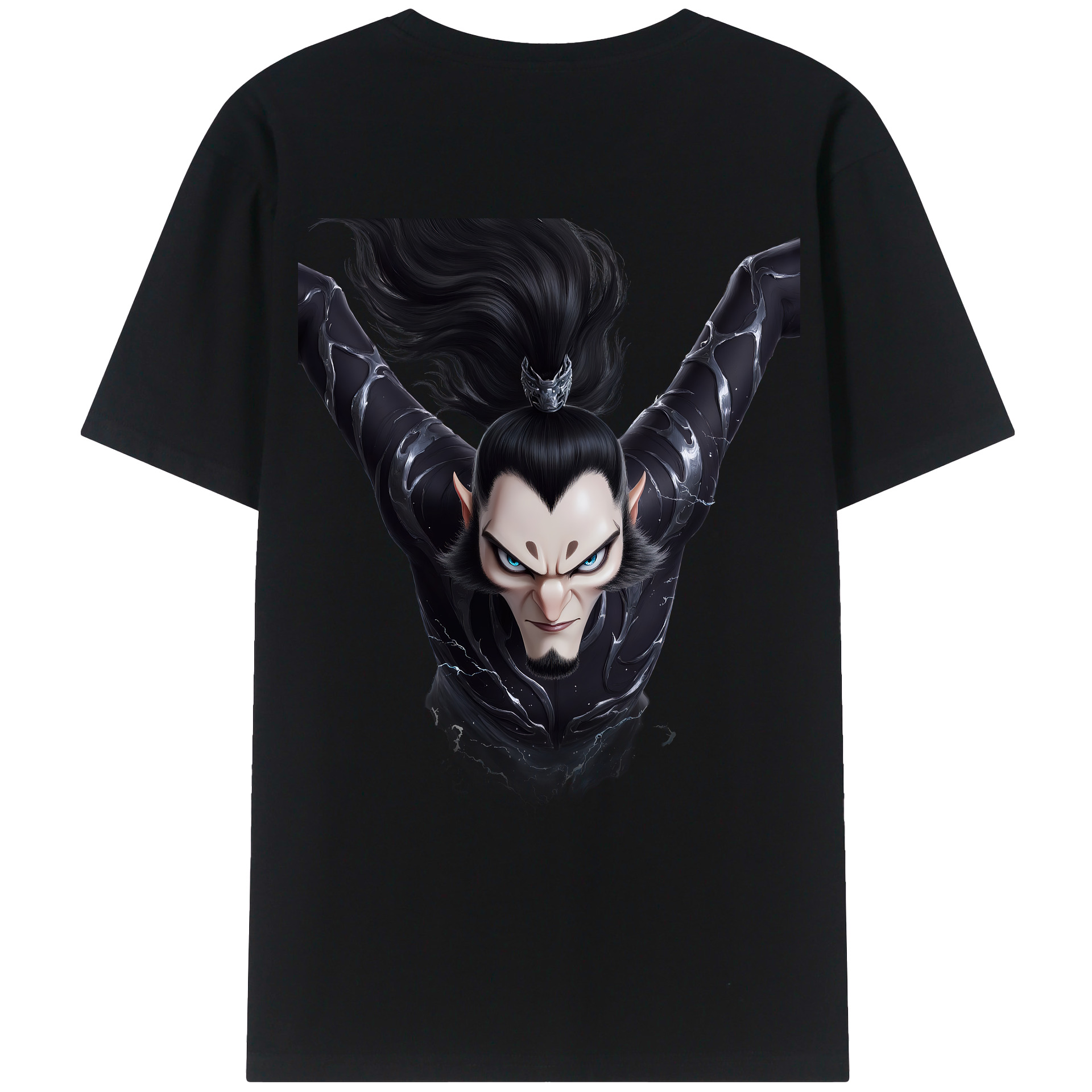 （画像用） Ne Zha 2 ナタ 魔童の大暴れ 綿100％ メンズ半袖Tシャツ（バックプリント） 通気性