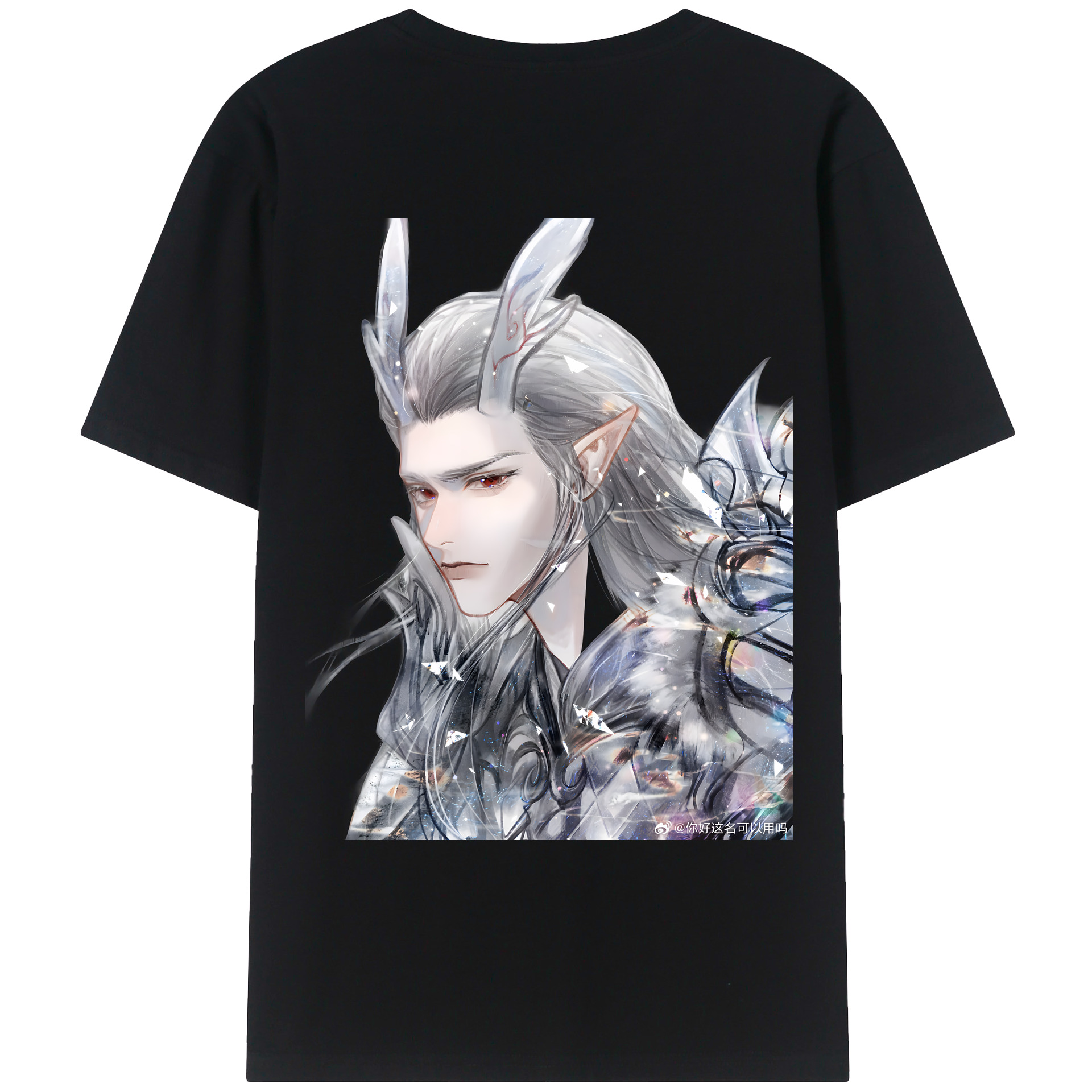 （画像用） Ne Zha 2 ナタ 魔童の大暴れ 綿100％ メンズ半袖Tシャツ（バックプリント） 通気性