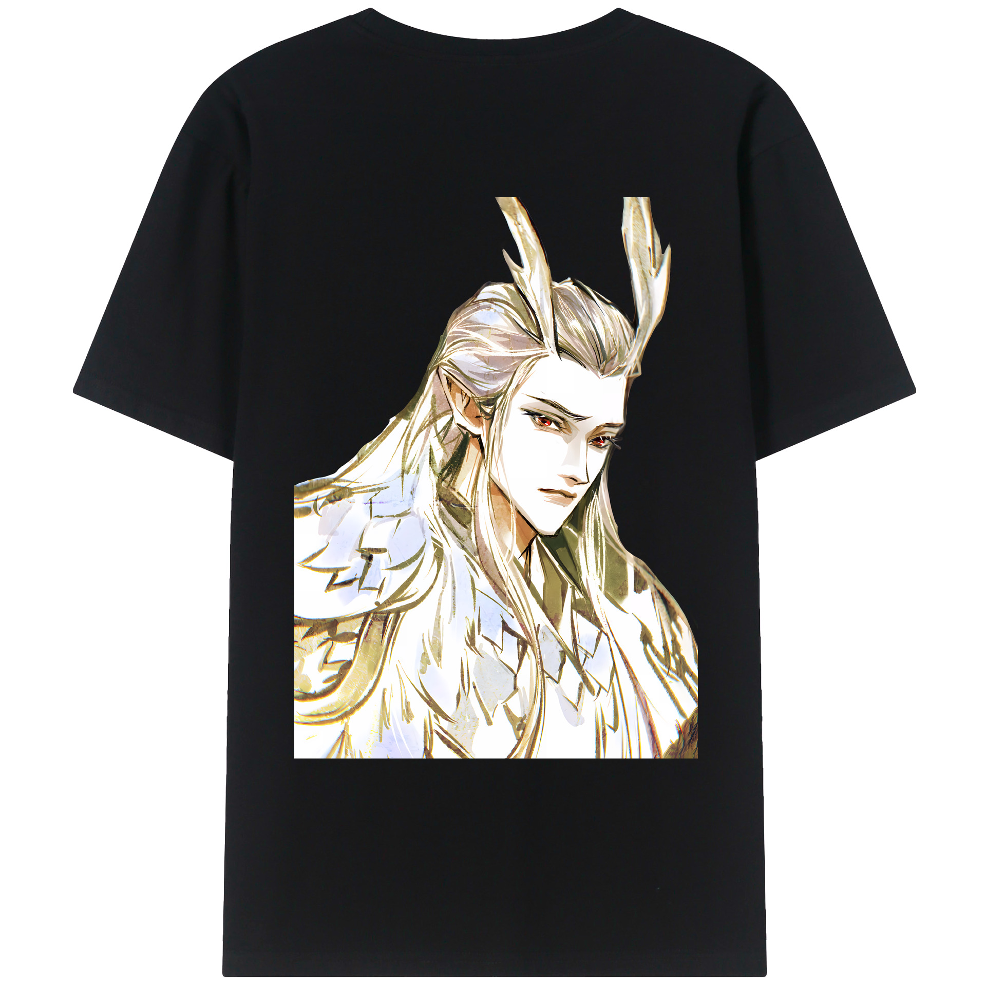 （画像用） Ne Zha 2 ナタ 魔童の大暴れ 綿100％ メンズ半袖Tシャツ（バックプリント） 通気性