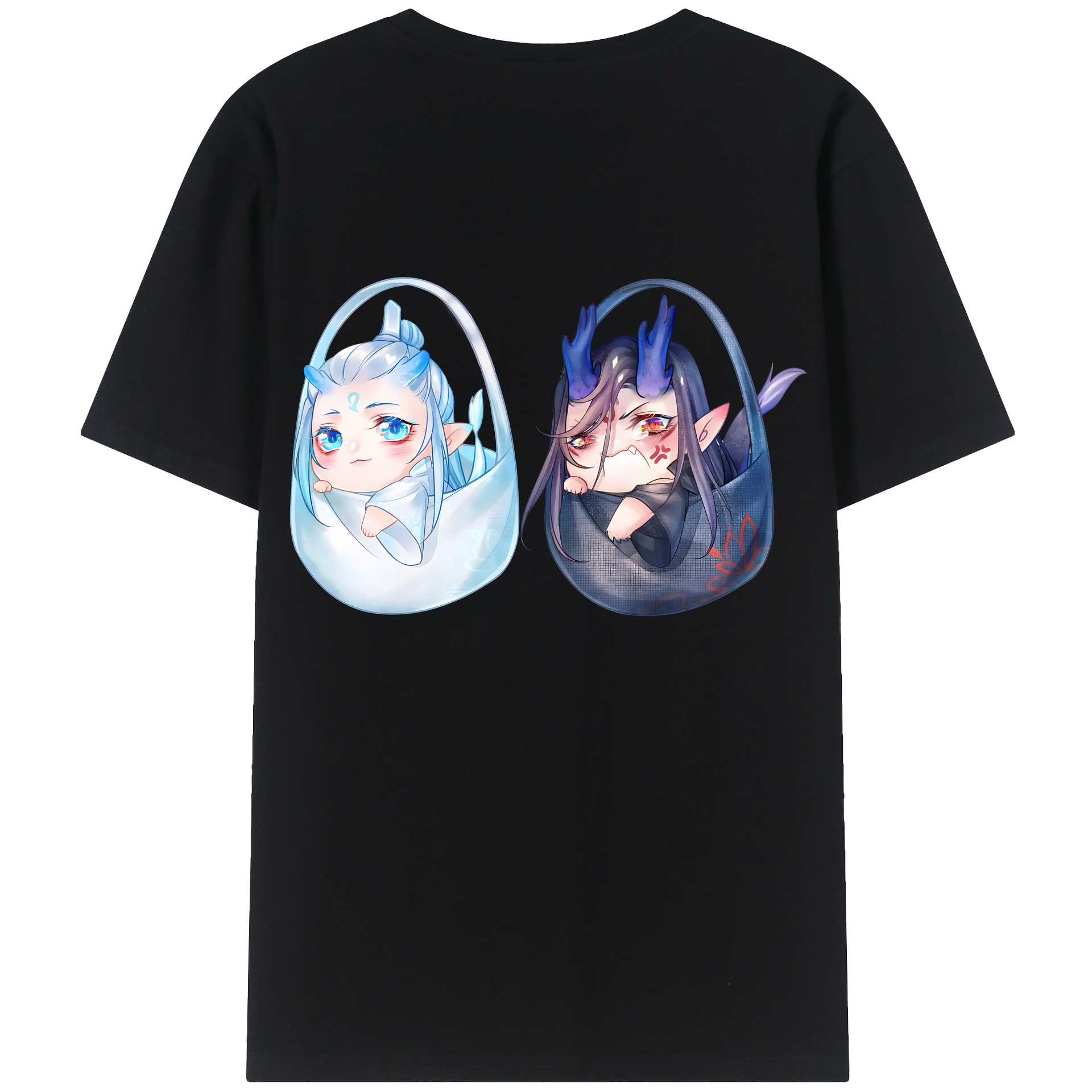 （画像用） Ne Zha 2 ナタ 魔童の大暴れ 綿100％ メンズ半袖Tシャツ（バックプリント） 通気性