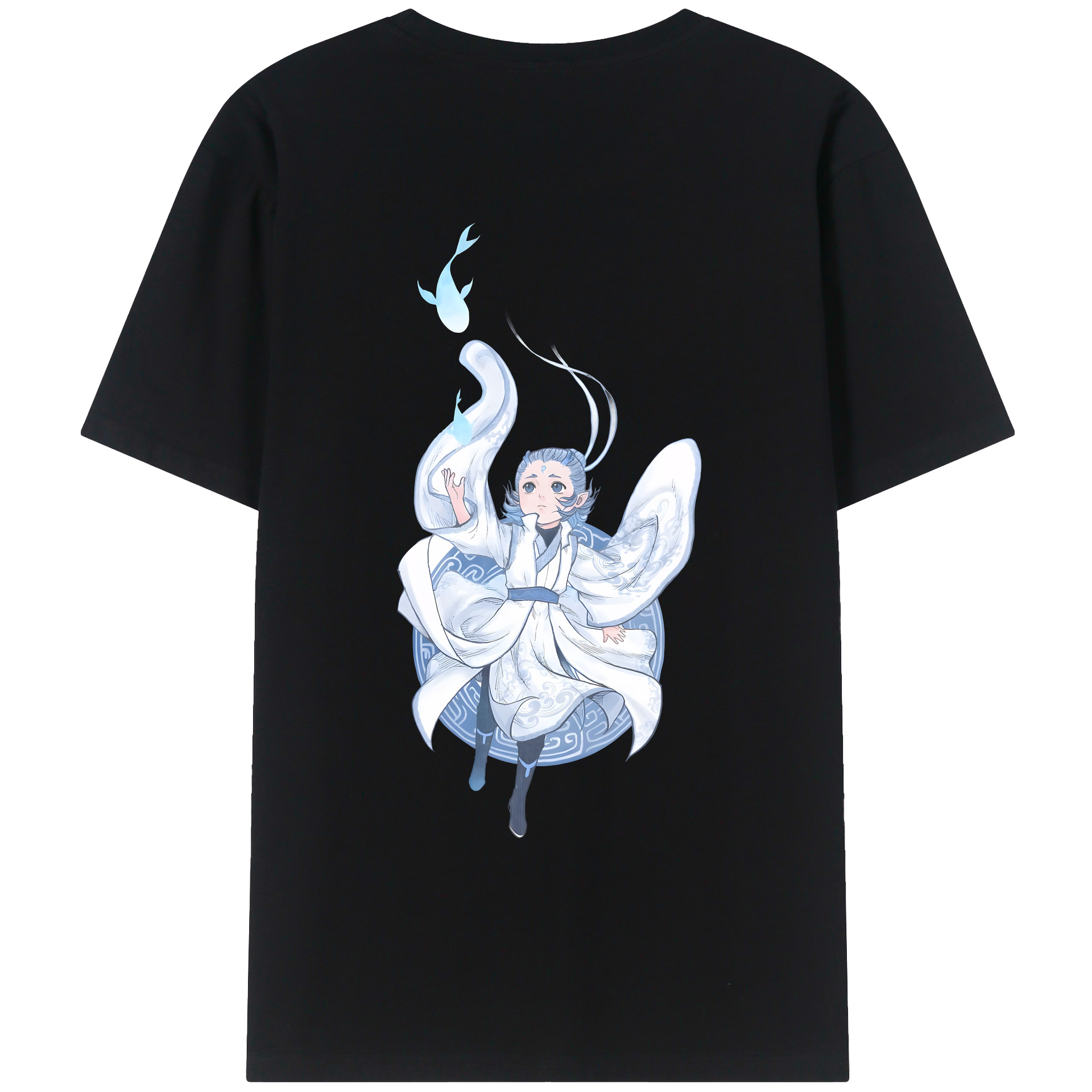 （画像用） Ne Zha 2 ナタ 魔童の大暴れ 綿100％ メンズ半袖Tシャツ（バックプリント） 通気性