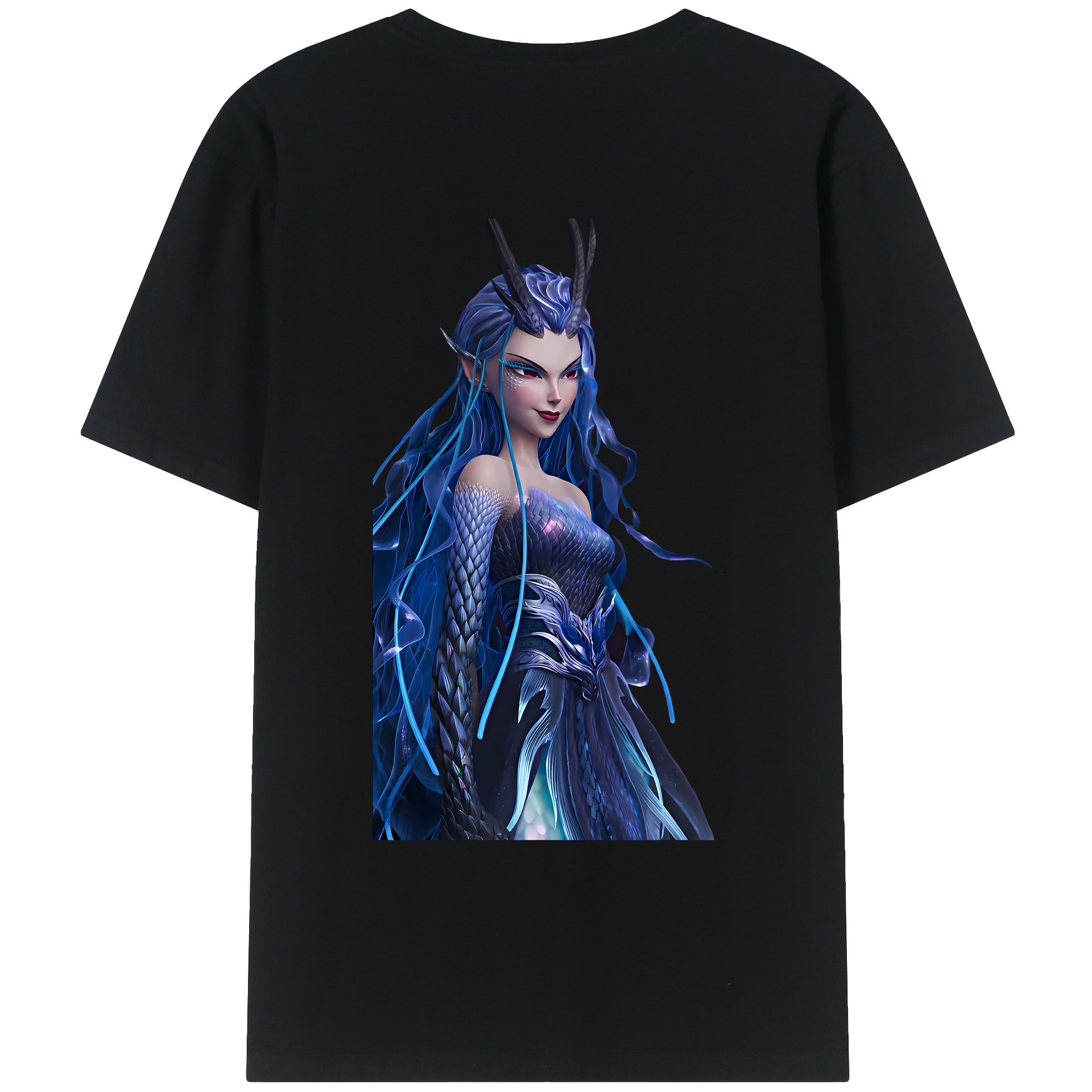 （画像用） Ne Zha 2 ナタ 魔童の大暴れ 綿100％ メンズ半袖Tシャツ（バックプリント） 通気性