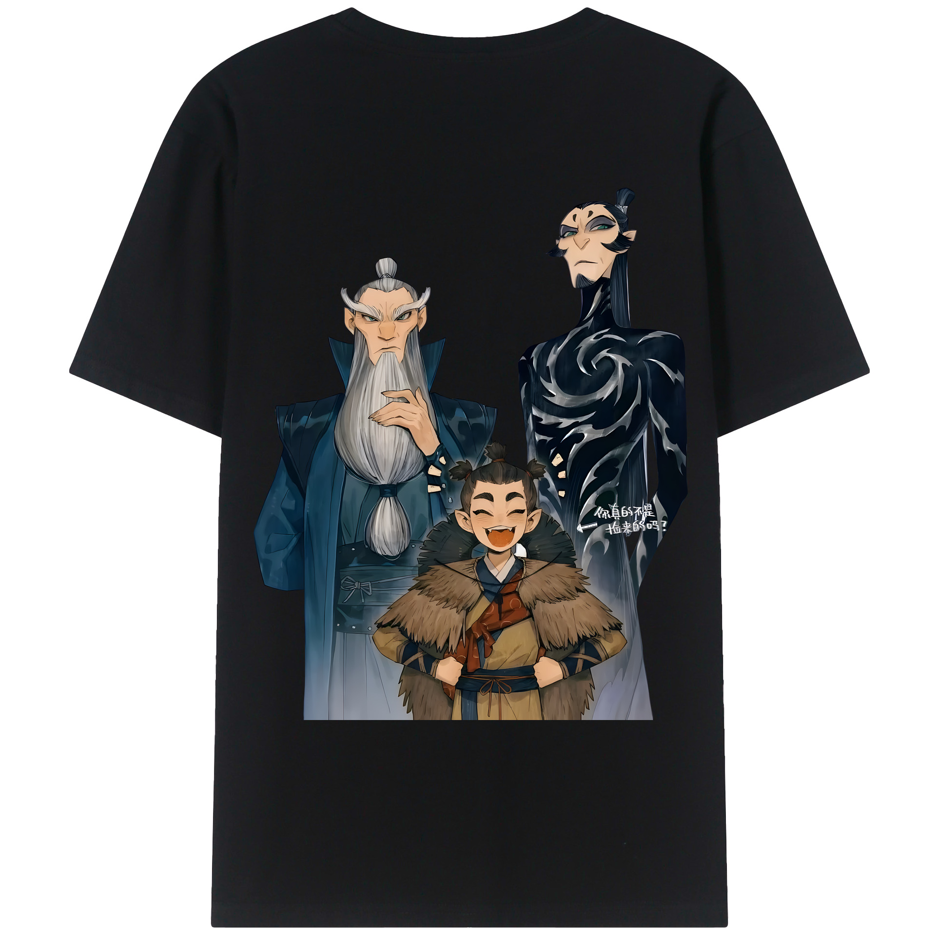 （画像用） Ne Zha 2 ナタ 魔童の大暴れ 綿100％ メンズ半袖Tシャツ（バックプリント） 通気性