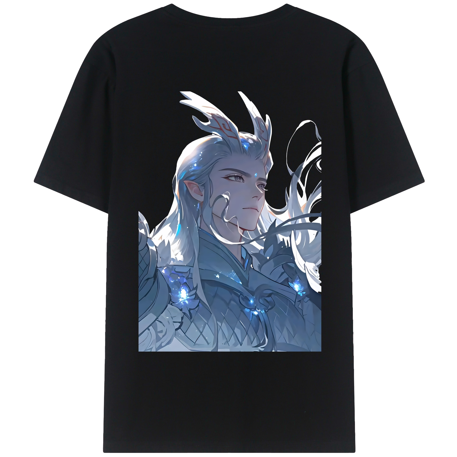 （画像用） Ne Zha 2 ナタ 魔童の大暴れ 綿100％ メンズ半袖Tシャツ（バックプリント） 通気性