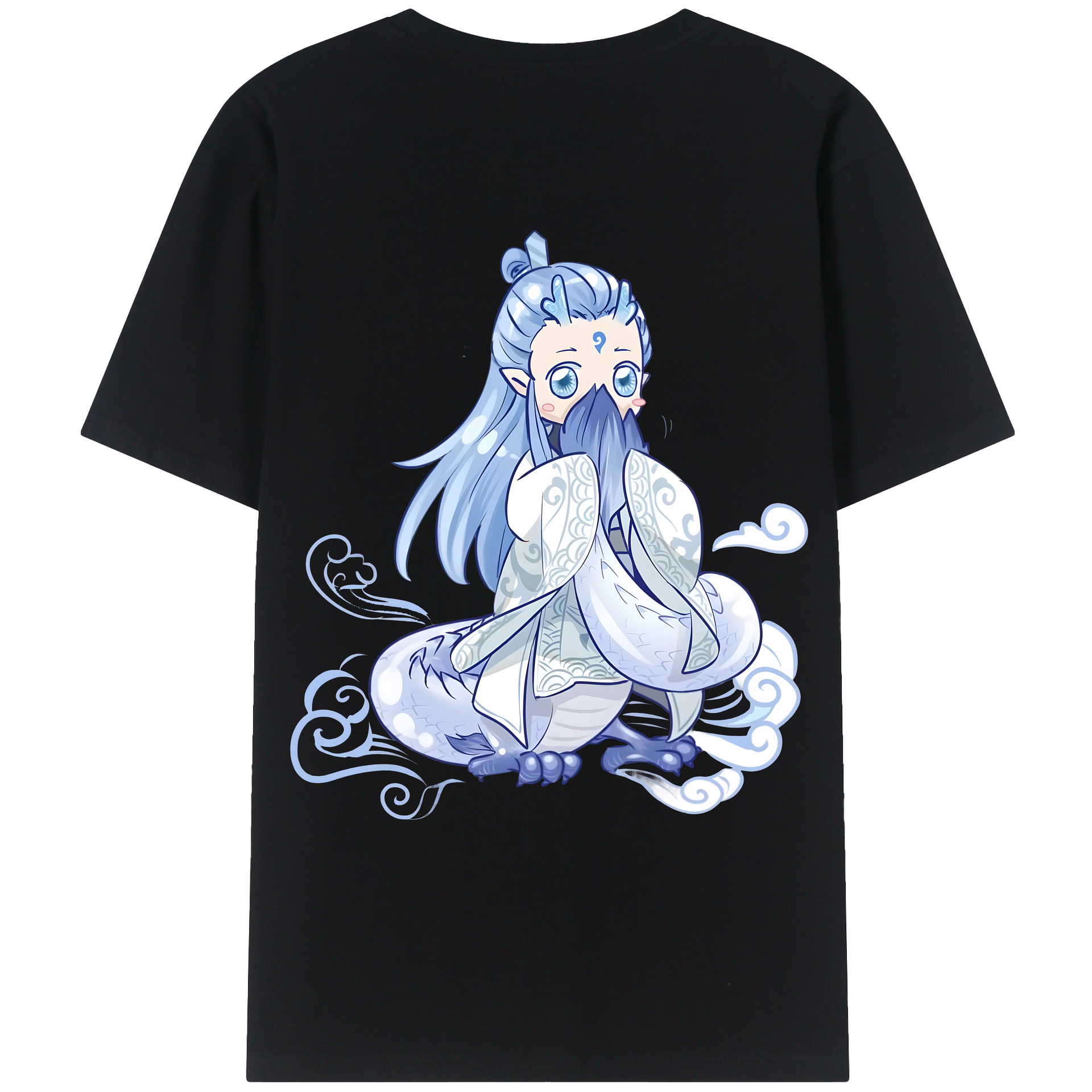 （画像用） Ne Zha 2 ナタ 魔童の大暴れ 綿100％ メンズ半袖Tシャツ（バックプリント） 通気性