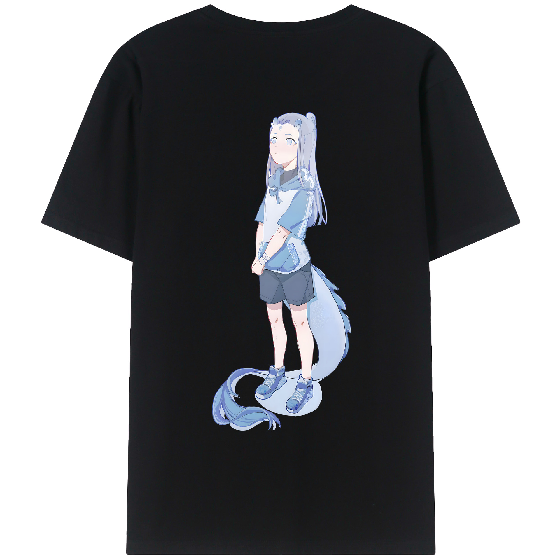 （画像用） Ne Zha 2 ナタ 魔童の大暴れ 綿100％ メンズ半袖Tシャツ（バックプリント） 通気性