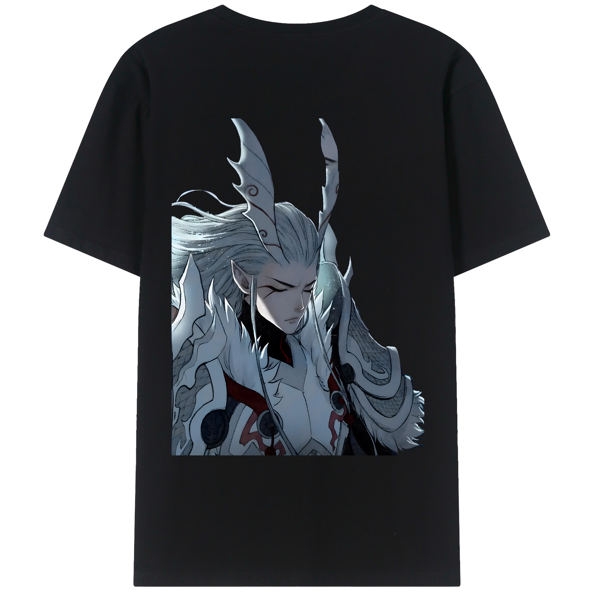 （画像用） Ne Zha 2 ナタ 魔童の大暴れ 綿100％ メンズ半袖Tシャツ（バックプリント） 通気性