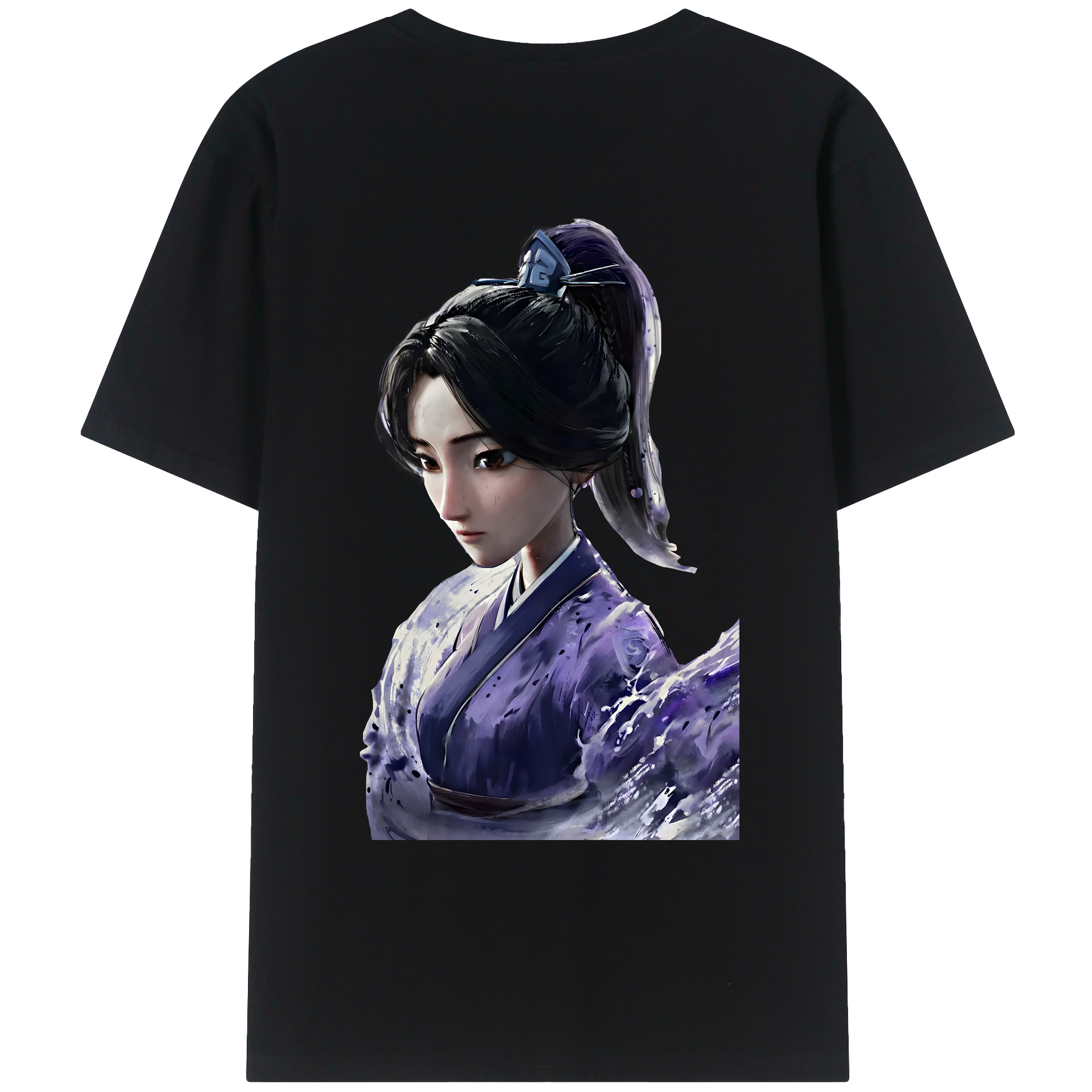 （画像用） Ne Zha 2 ナタ 魔童の大暴れ 綿100％ メンズ半袖Tシャツ（バックプリント） 通気性