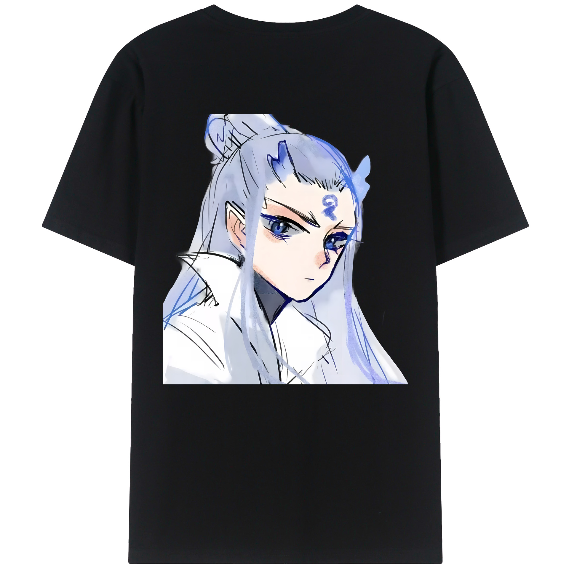 （画像用） Ne Zha 2 ナタ 魔童の大暴れ 綿100％ メンズ半袖Tシャツ（バックプリント） 通気性
