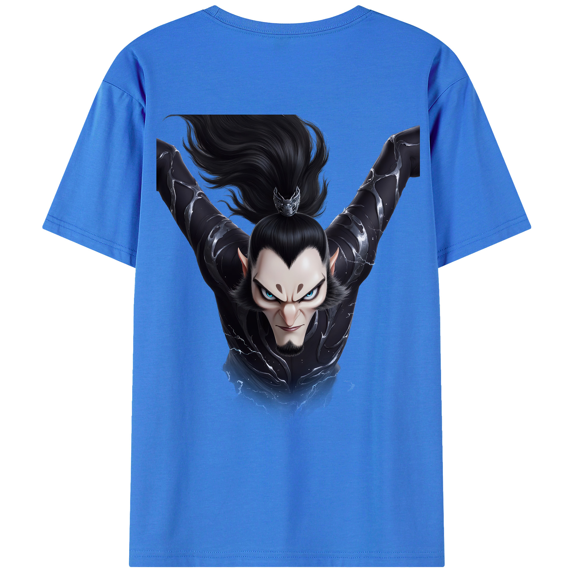 （画像用） Ne Zha 2 ナタ 魔童の大暴れ 綿100％ メンズ半袖Tシャツ（バックプリント） 通気性