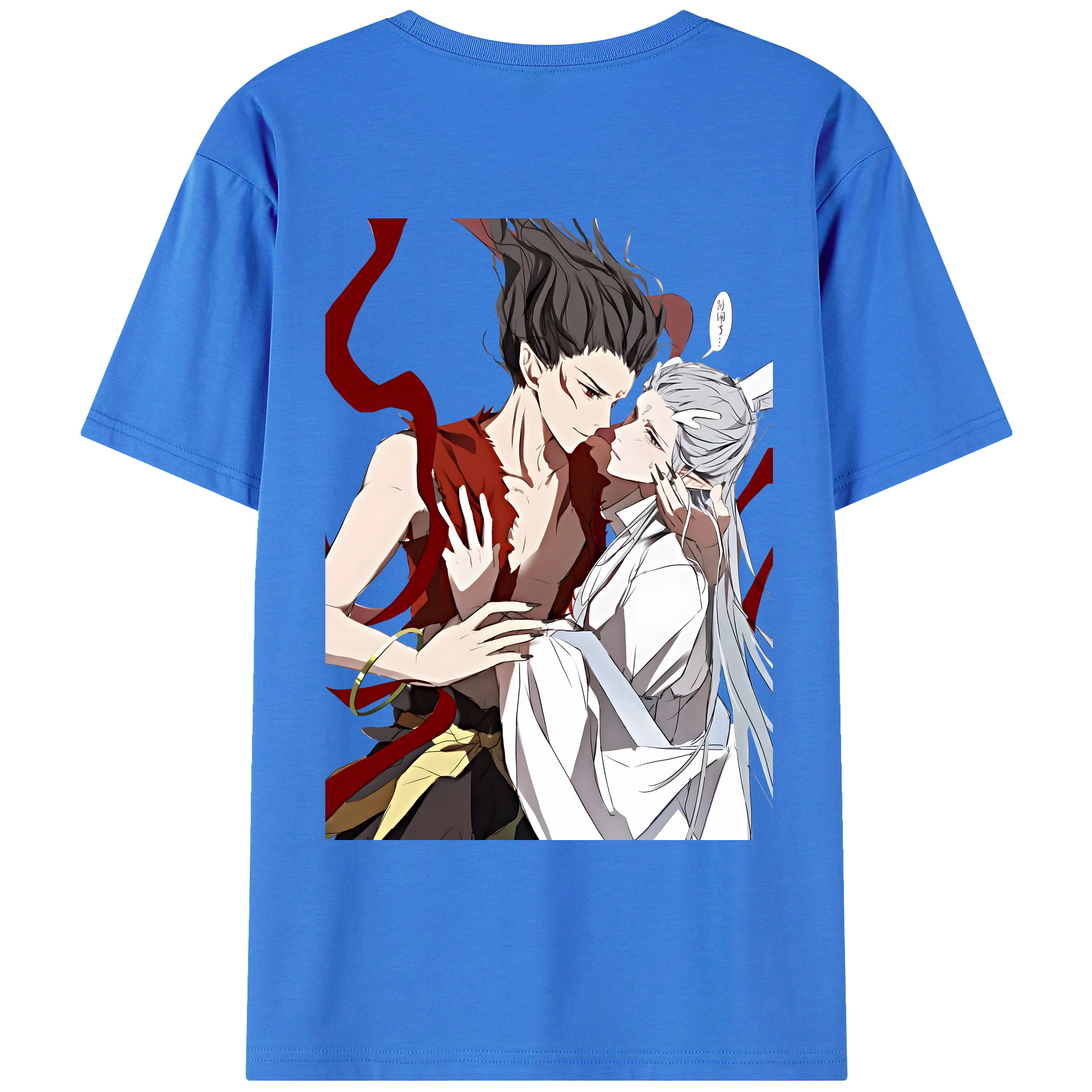 （画像用） Ne Zha 2 ナタ 魔童の大暴れ 綿100％ メンズ半袖Tシャツ（バックプリント） 通気性
