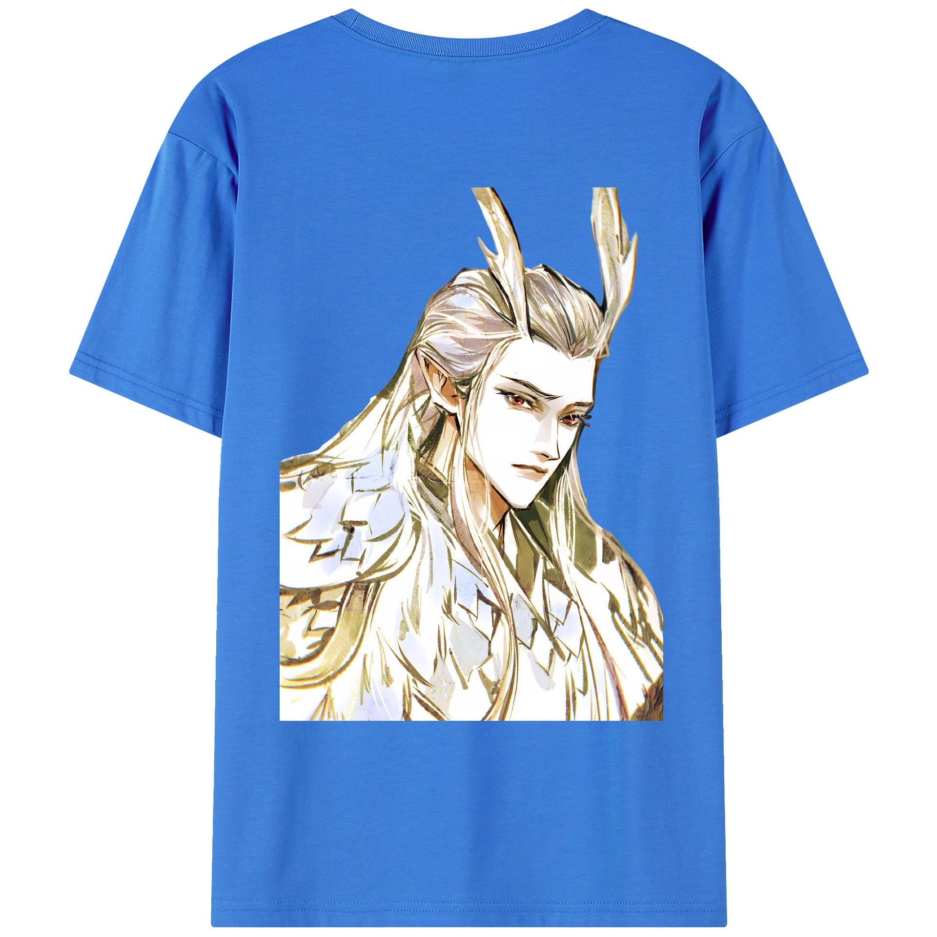 （画像用） Ne Zha 2 ナタ 魔童の大暴れ 綿100％ メンズ半袖Tシャツ（バックプリント） 通気性