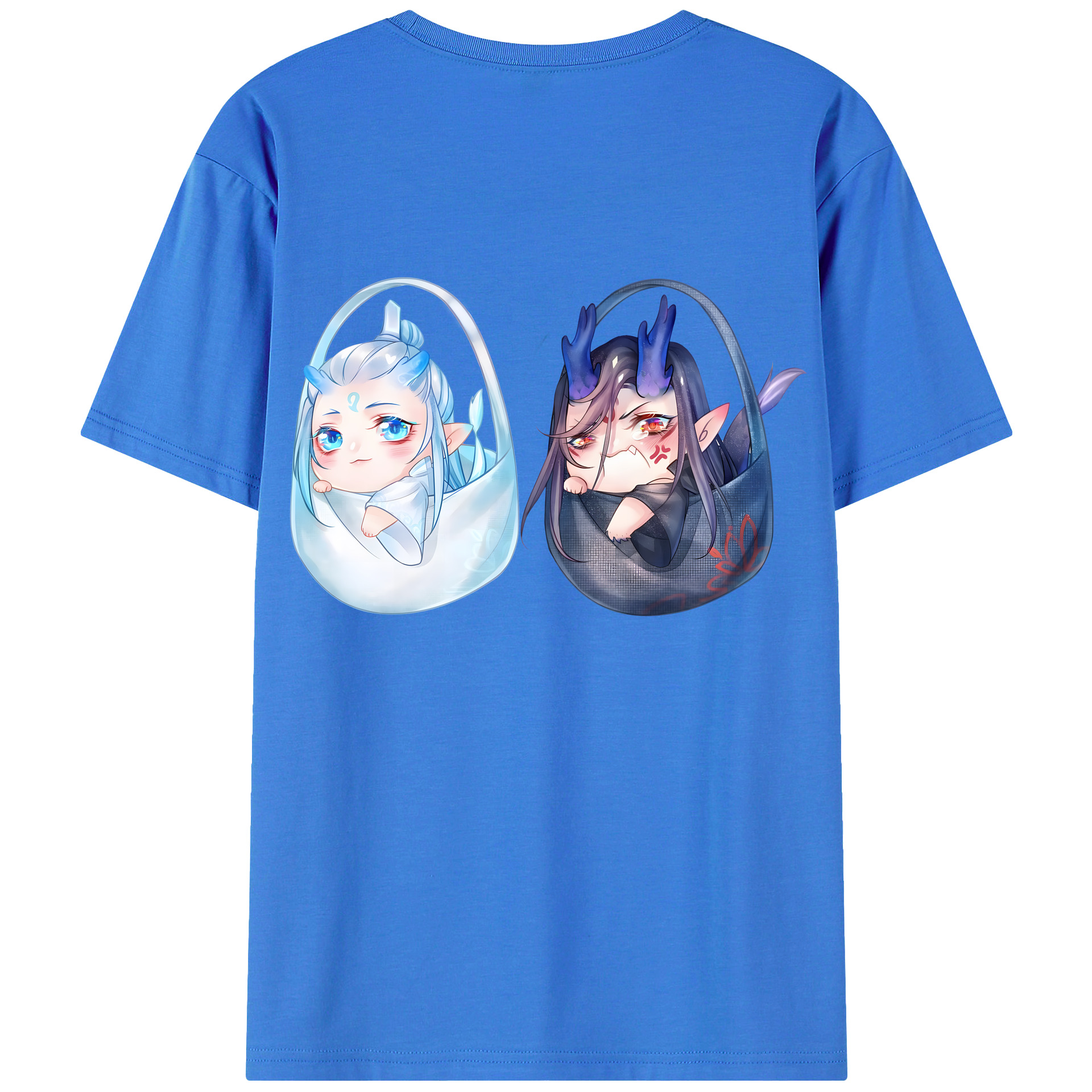 （画像用） Ne Zha 2 ナタ 魔童の大暴れ 綿100％ メンズ半袖Tシャツ（バックプリント） 通気性
