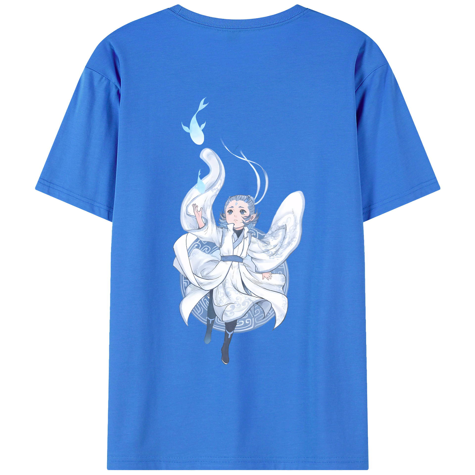 （画像用） Ne Zha 2 ナタ 魔童の大暴れ 綿100％ メンズ半袖Tシャツ（バックプリント） 通気性
