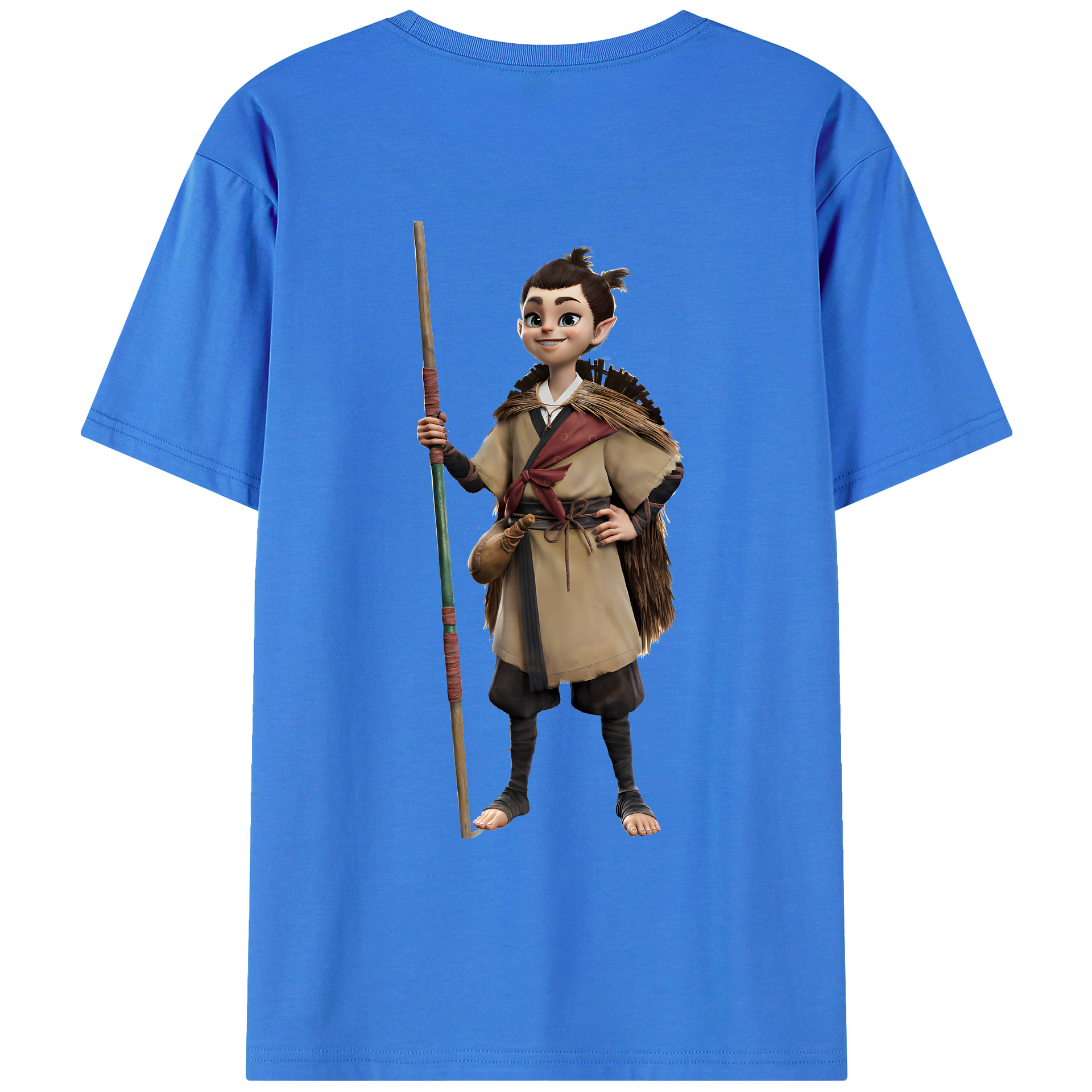 （画像用） Ne Zha 2 ナタ 魔童の大暴れ 綿100％ メンズ半袖Tシャツ（バックプリント） 通気性