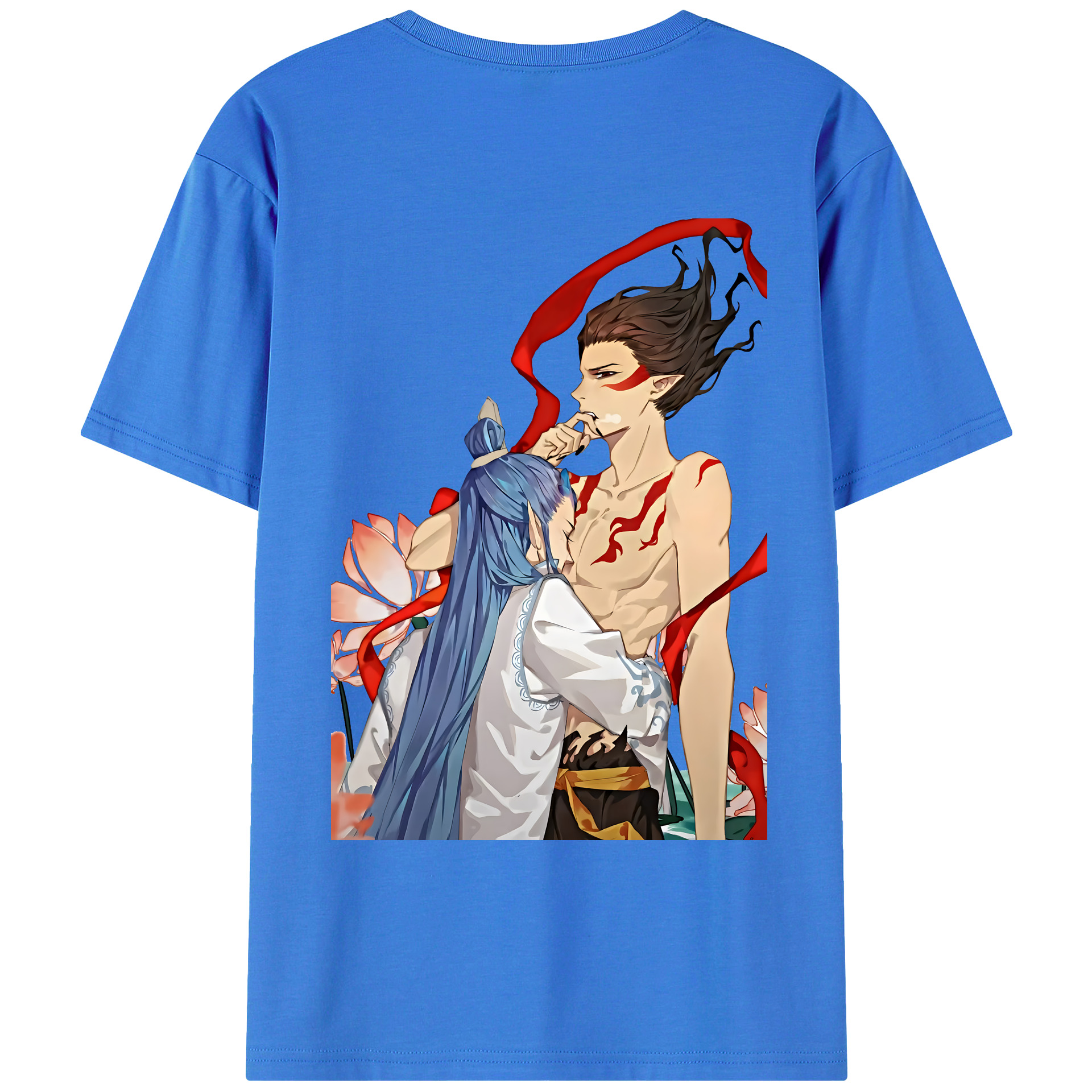 （画像用） Ne Zha 2 ナタ 魔童の大暴れ 綿100％ メンズ半袖Tシャツ（バックプリント） 通気性