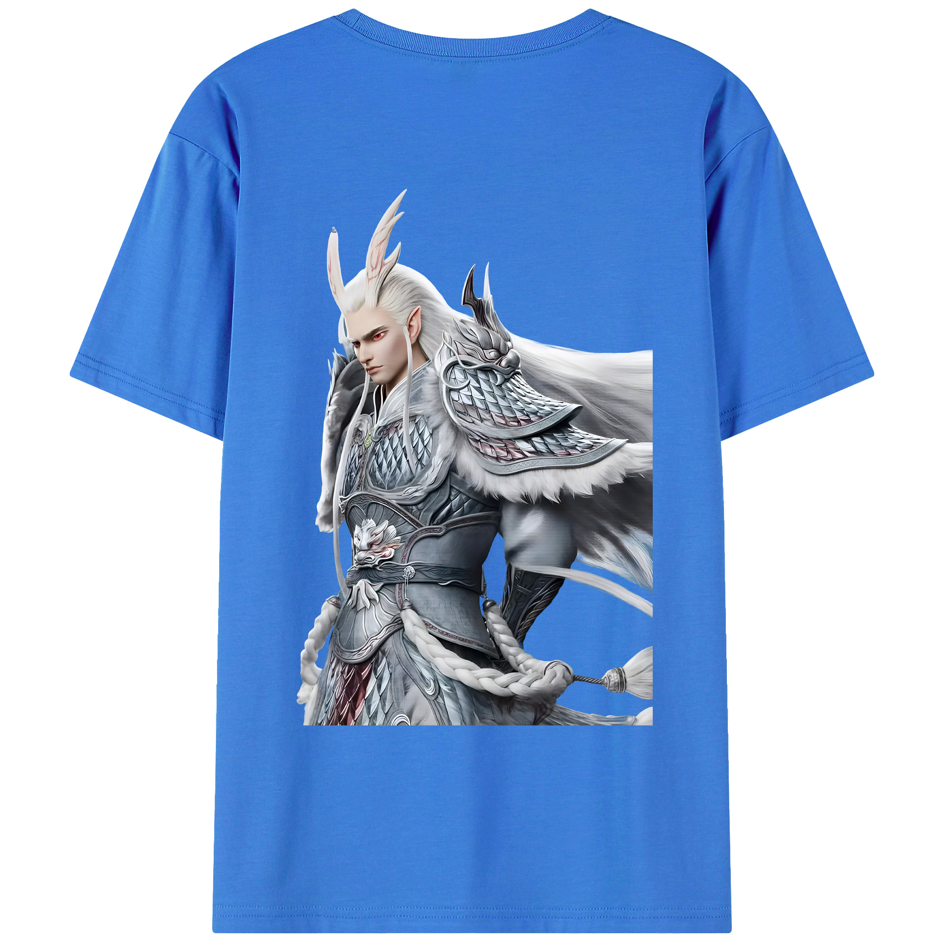 （画像用） Ne Zha 2 ナタ 魔童の大暴れ 綿100％ メンズ半袖Tシャツ（バックプリント） 通気性