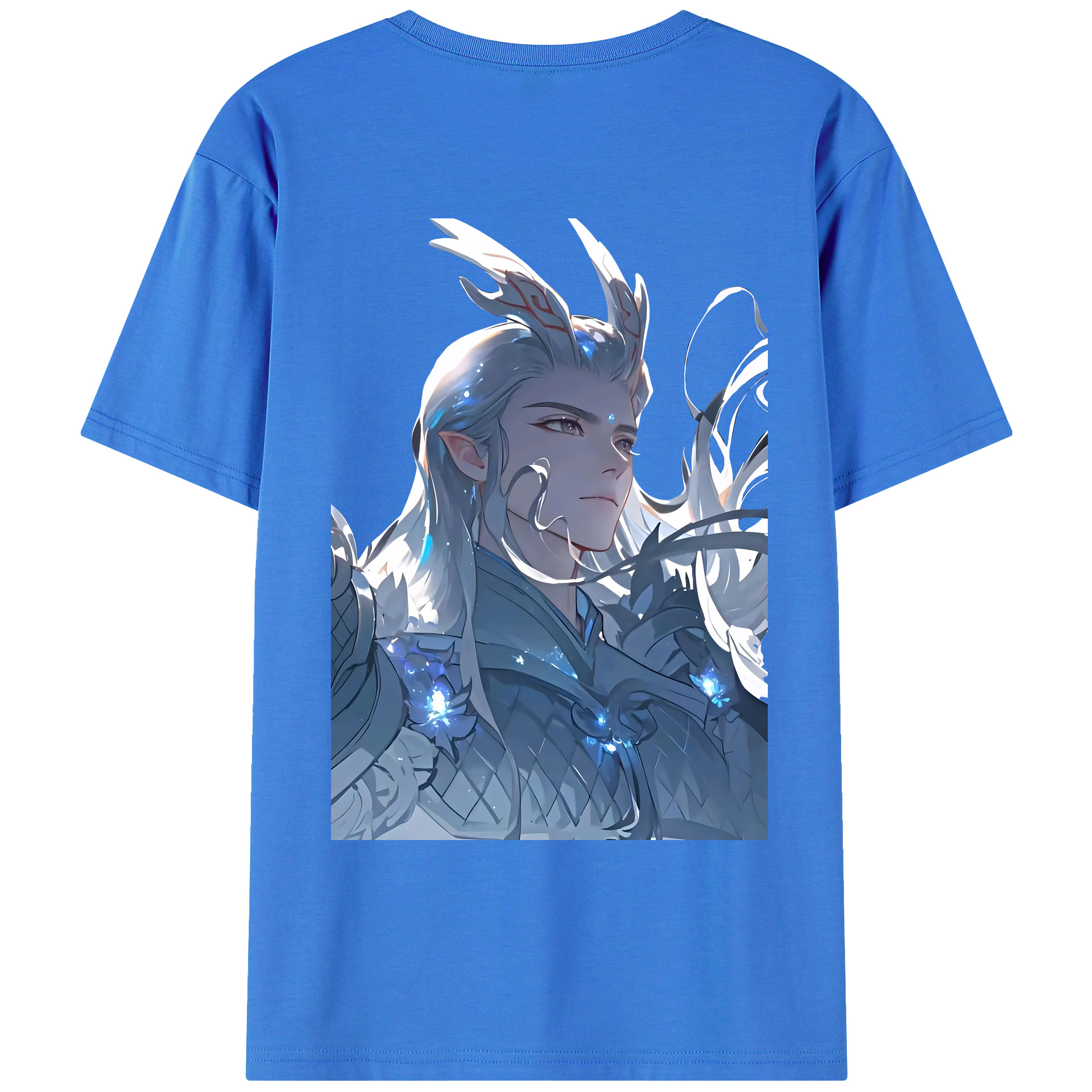 （画像用） Ne Zha 2 ナタ 魔童の大暴れ 綿100％ メンズ半袖Tシャツ（バックプリント） 通気性