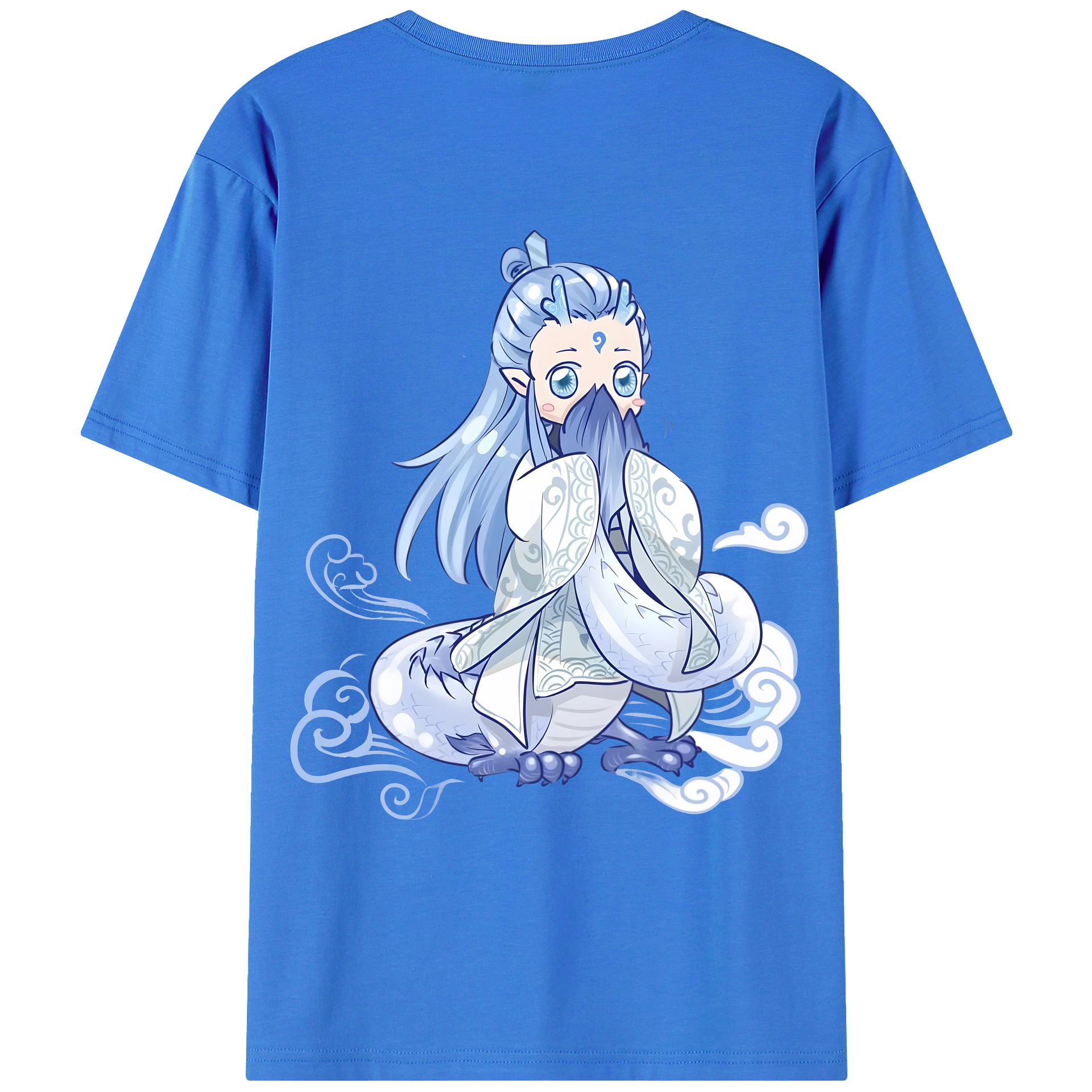 （画像用） Ne Zha 2 ナタ 魔童の大暴れ 綿100％ メンズ半袖Tシャツ（バックプリント） 通気性