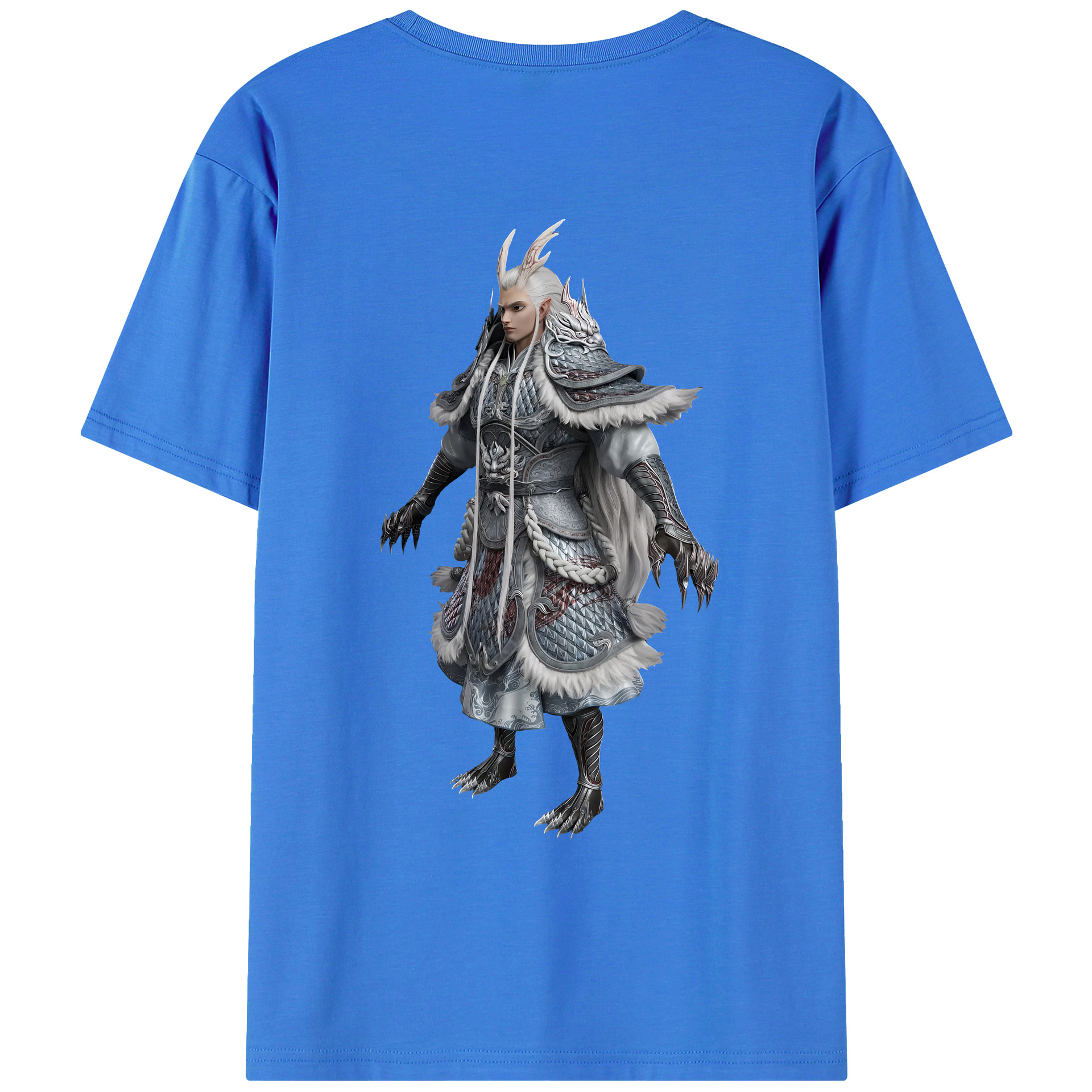 （画像用） Ne Zha 2 ナタ 魔童の大暴れ 綿100％ メンズ半袖Tシャツ（バックプリント） 通気性