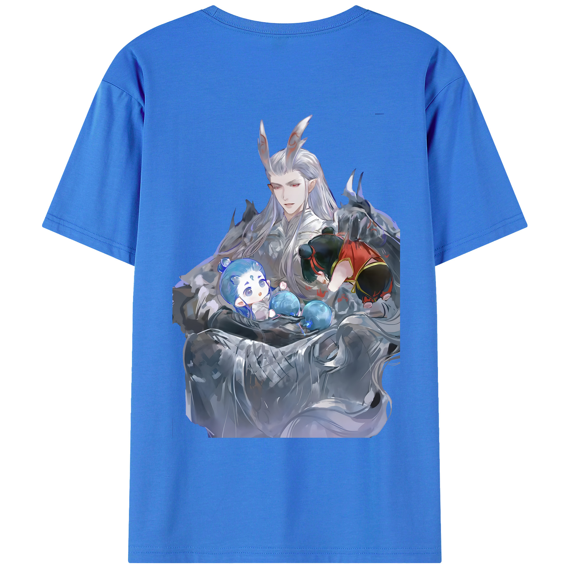 （画像用） Ne Zha 2 ナタ 魔童の大暴れ 綿100％ メンズ半袖Tシャツ（バックプリント） 通気性