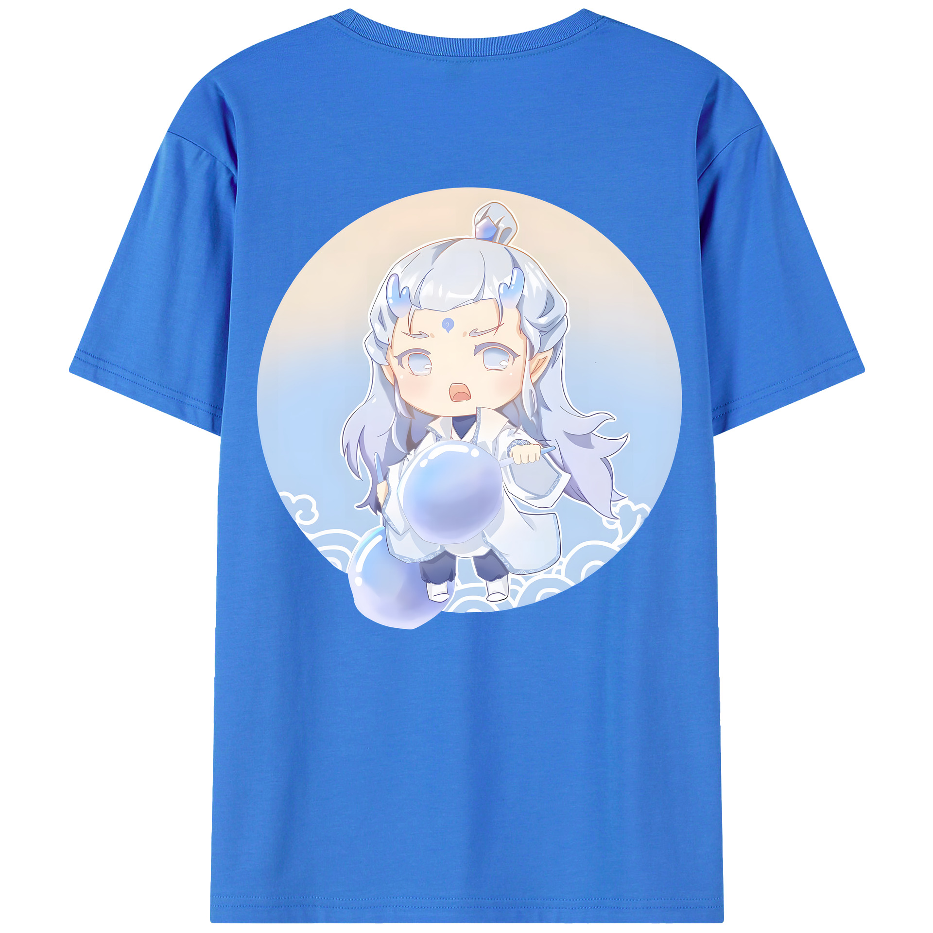 （画像用） Ne Zha 2 ナタ 魔童の大暴れ 綿100％ メンズ半袖Tシャツ（バックプリント） 通気性
