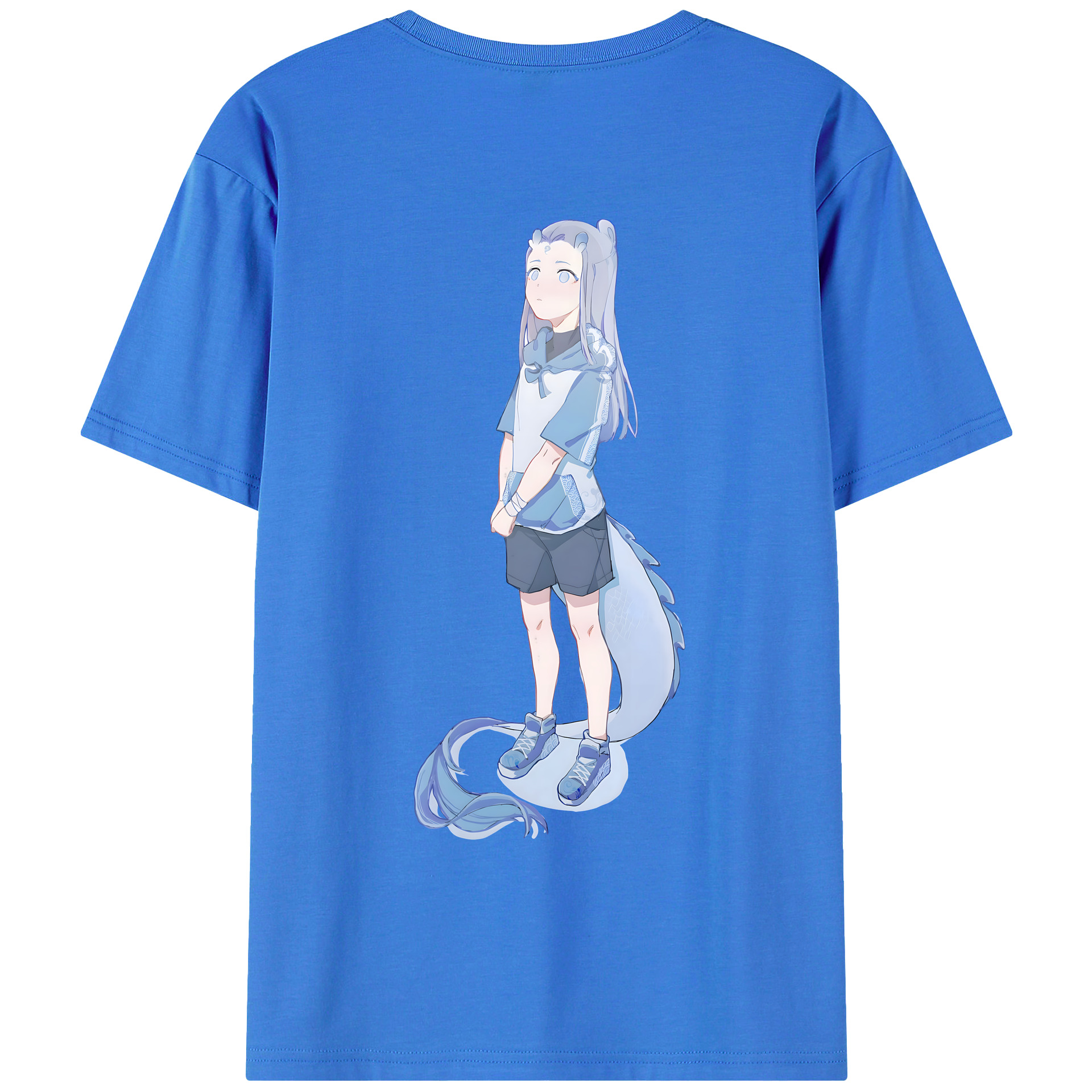 （画像用） Ne Zha 2 ナタ 魔童の大暴れ 綿100％ メンズ半袖Tシャツ（バックプリント） 通気性