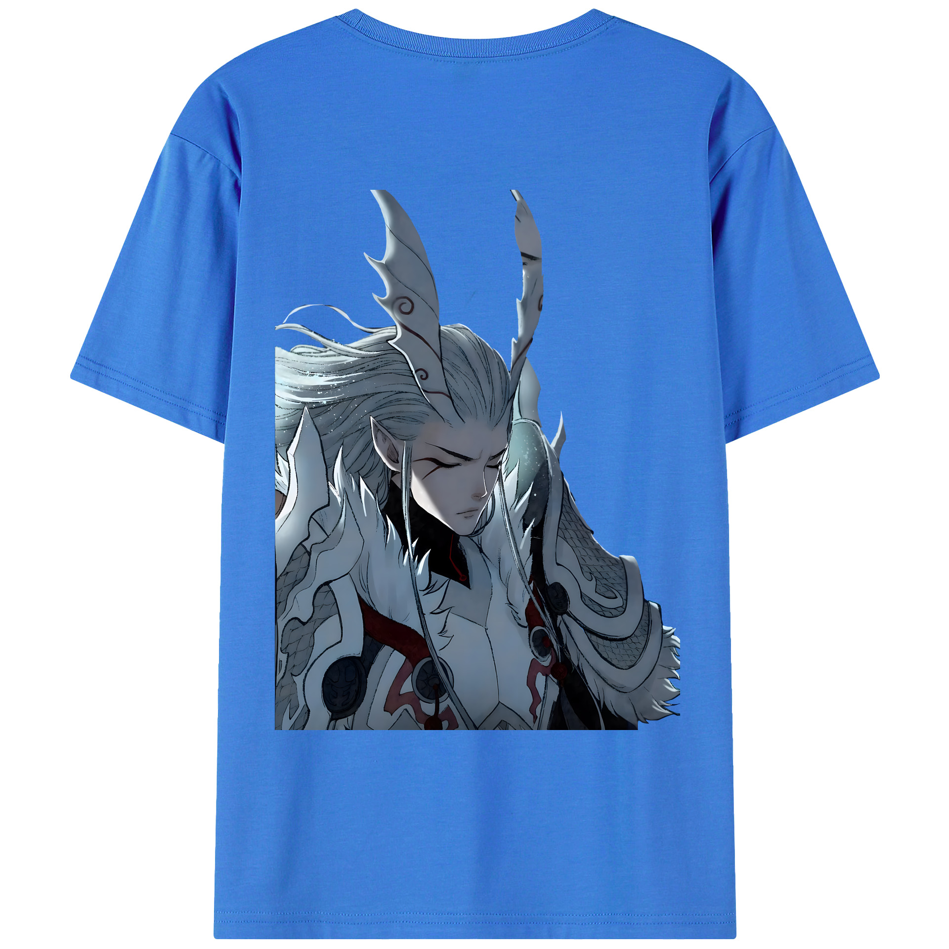 （画像用） Ne Zha 2 ナタ 魔童の大暴れ 綿100％ メンズ半袖Tシャツ（バックプリント） 通気性