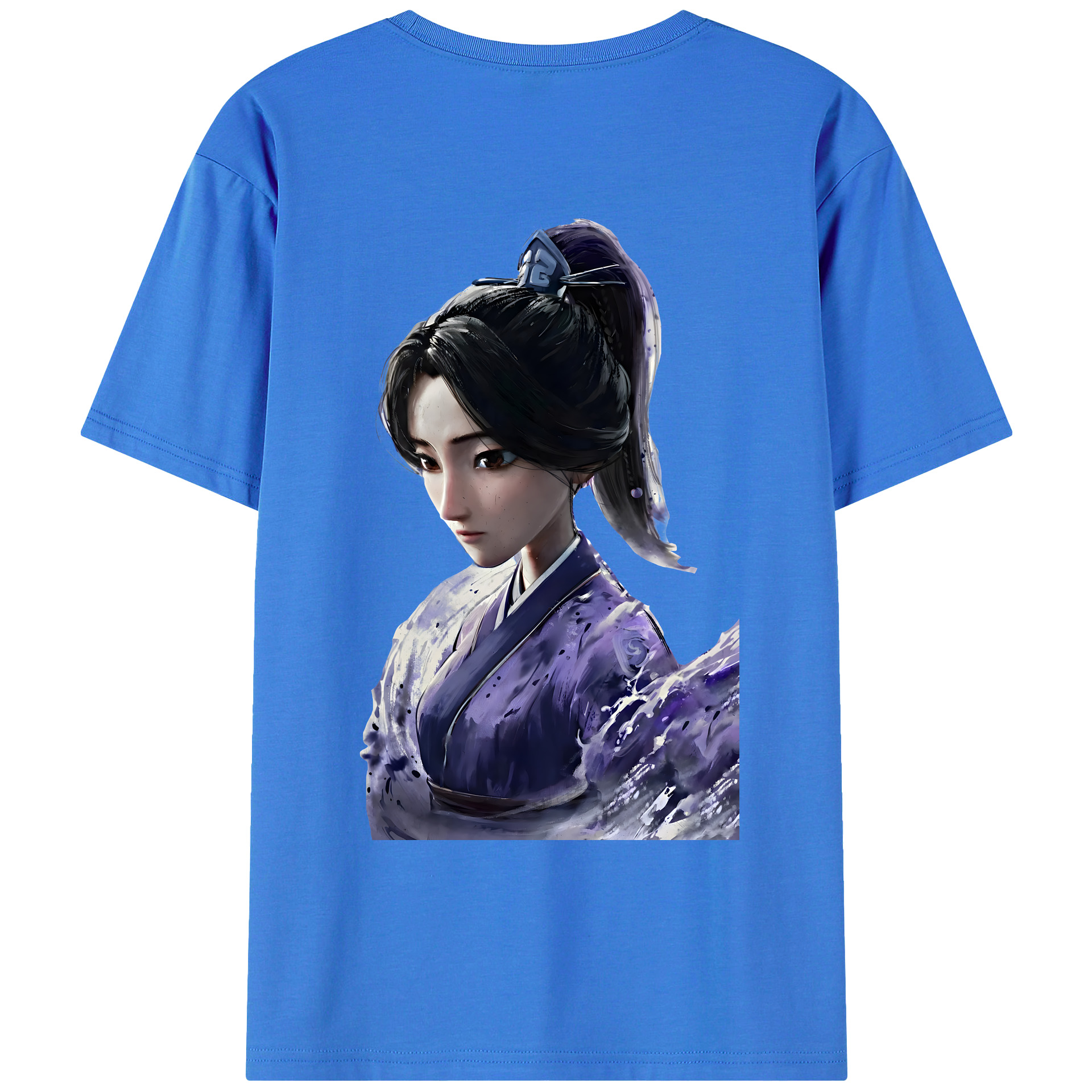 （画像用） Ne Zha 2 ナタ 魔童の大暴れ 綿100％ メンズ半袖Tシャツ（バックプリント） 通気性