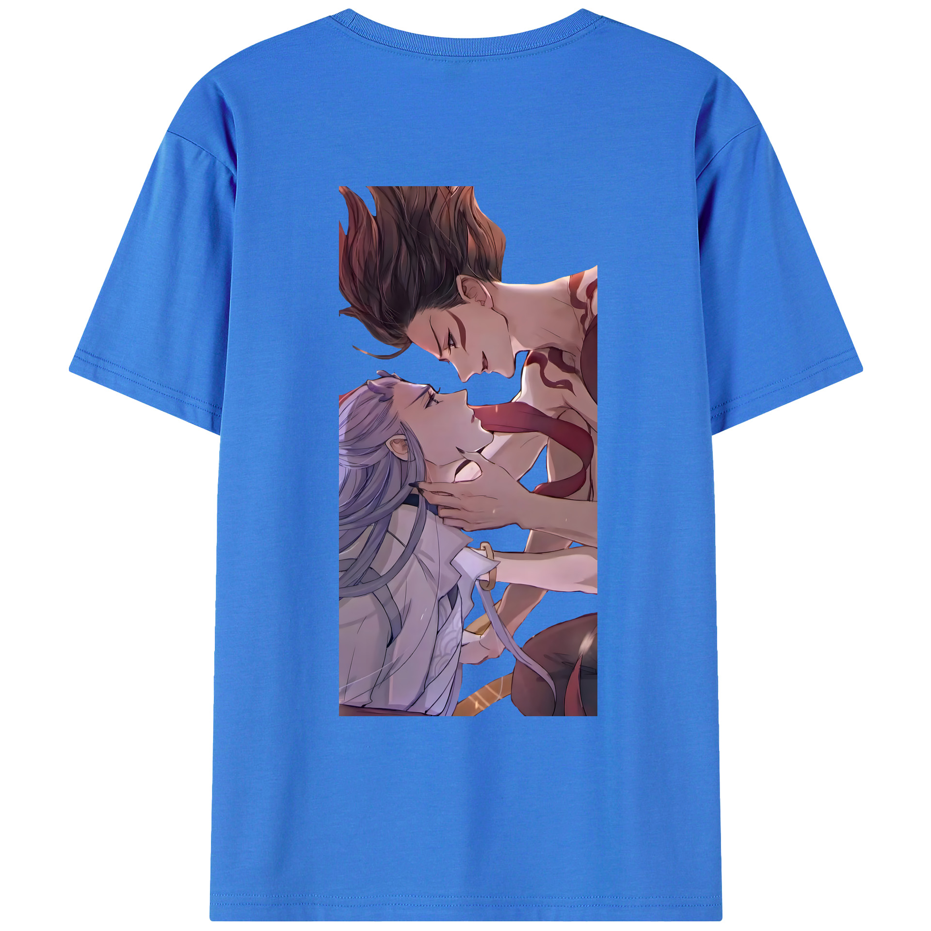 （画像用） Ne Zha 2 ナタ 魔童の大暴れ 綿100％ メンズ半袖Tシャツ（バックプリント） 通気性