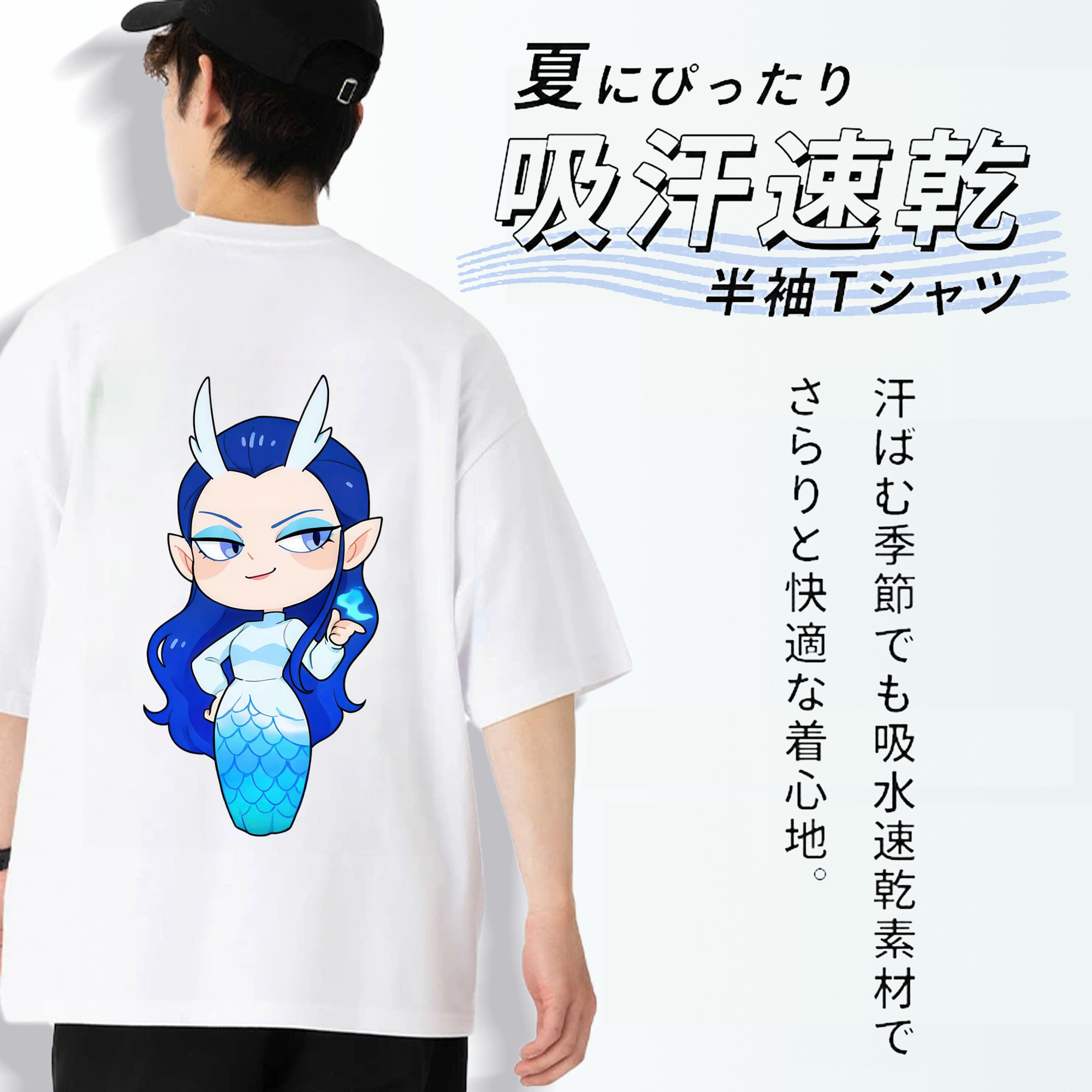 Ne Zha 2 ナタ 魔童の大暴れ 綿100％ メンズ半袖Tシャツ（バックプリント） 通気性