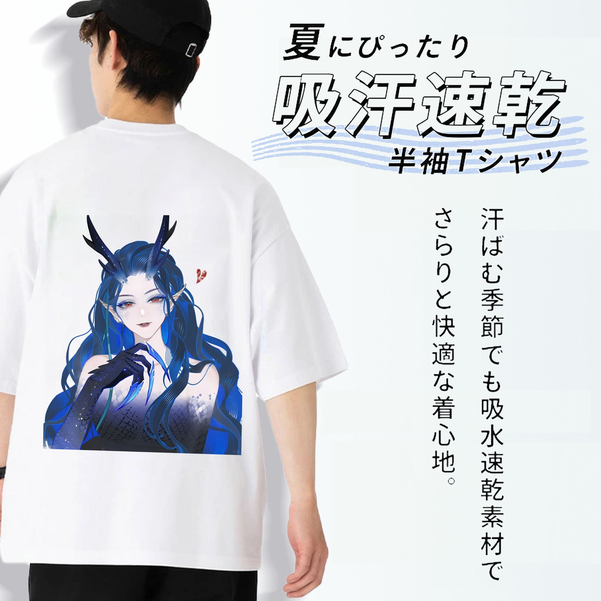 Ne Zha 2 ナタ 魔童の大暴れ 綿100％ メンズ半袖Tシャツ（バックプリント） 通気性